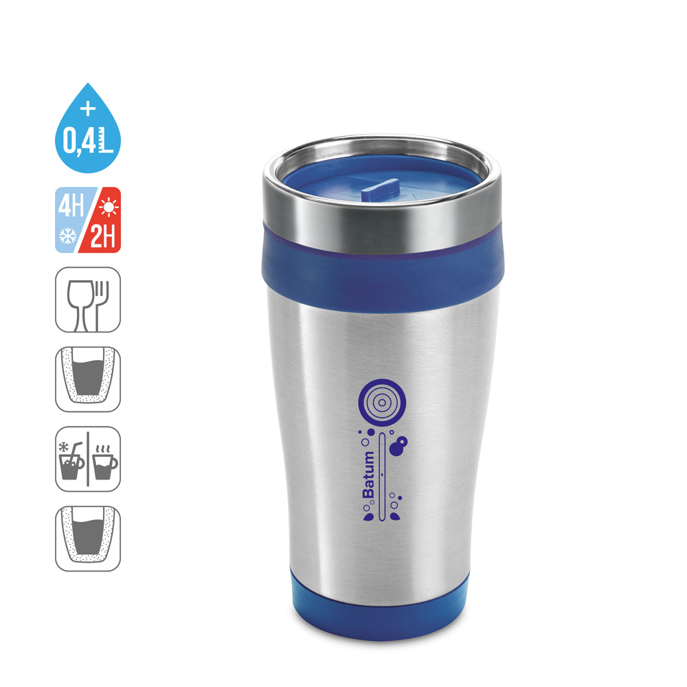 BATUM Reisebecher aus Edelstahl und PP, 420 ml