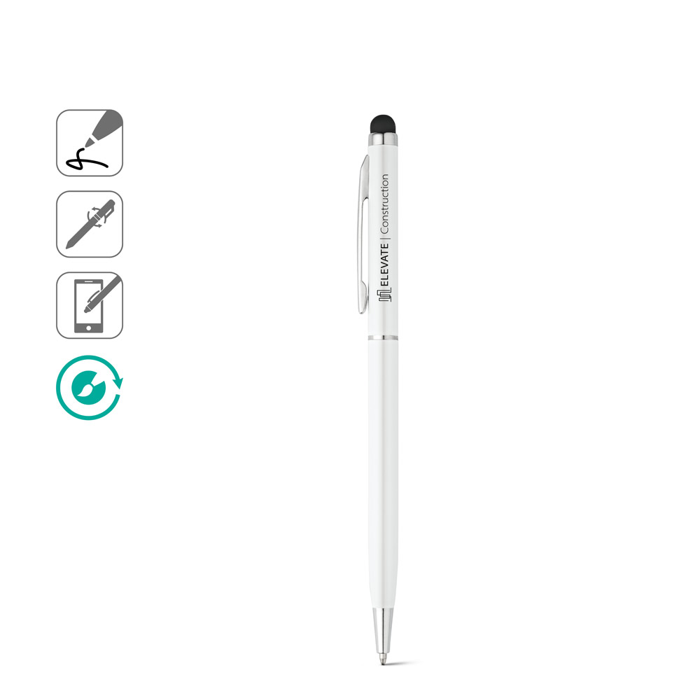 ZOE BK Kugelschreiber aus Aluminium mit Touchpen-Spitze
