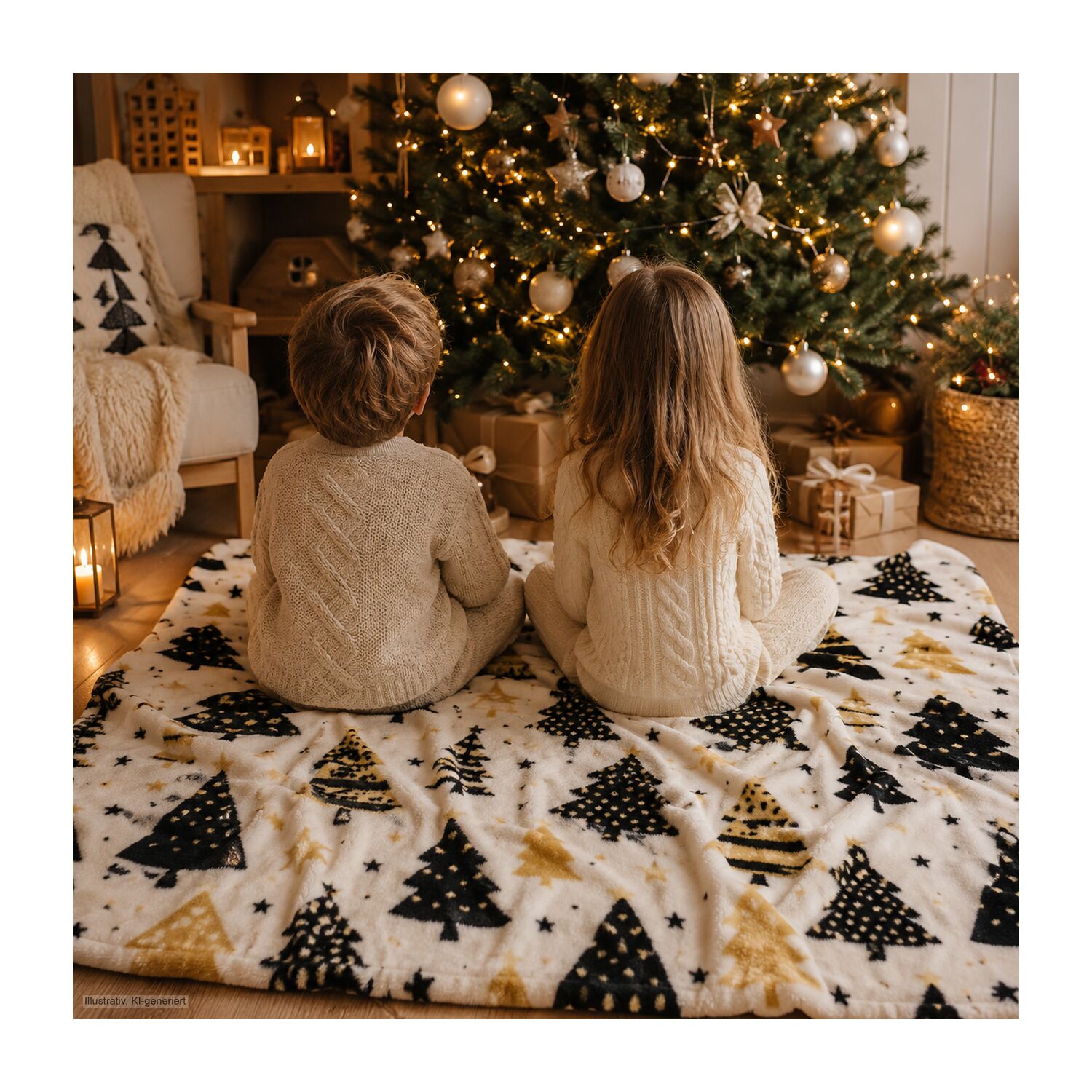 Kuscheldecke Merry Christmas - 120 x 150 cm, 190 g / m²