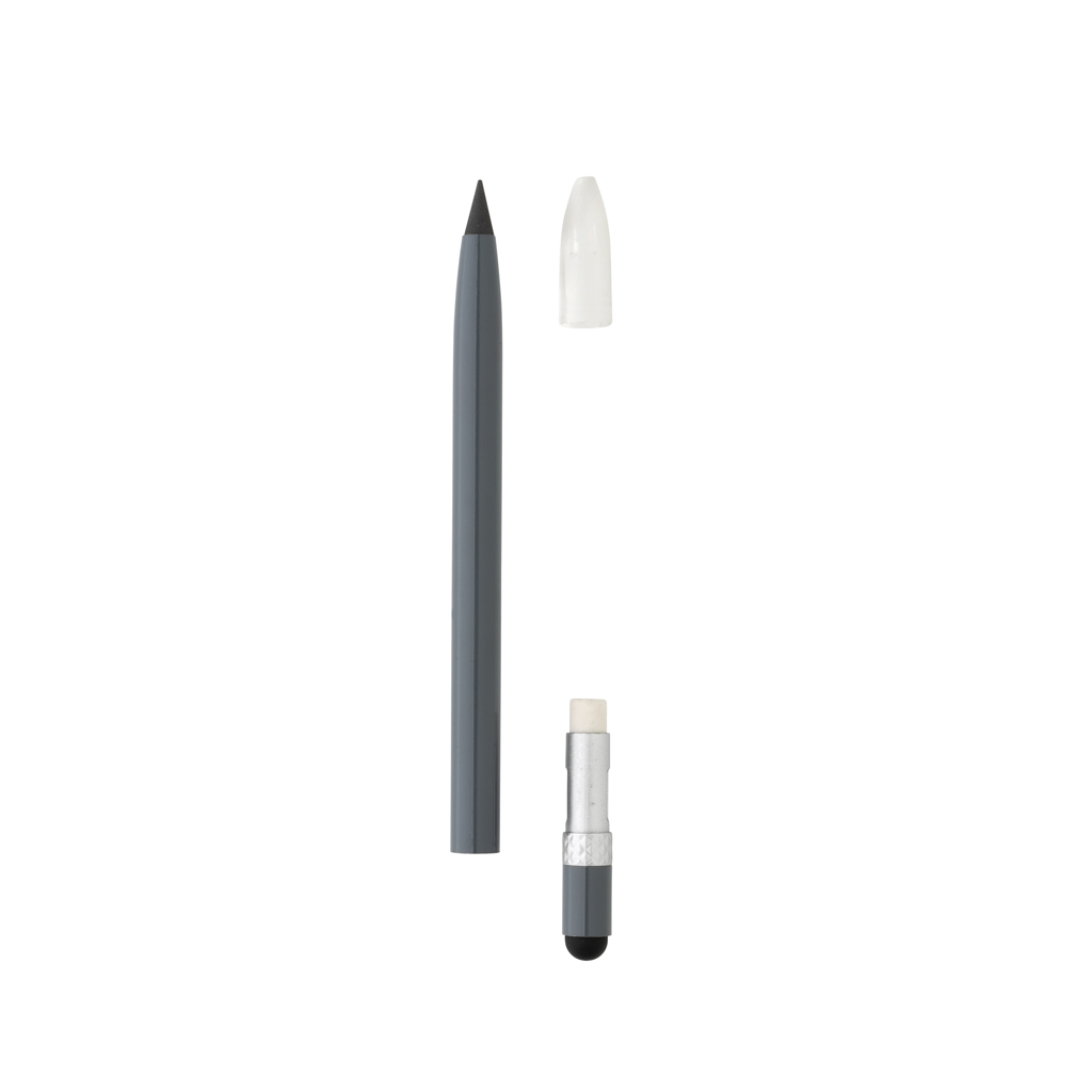 Tintenloser Stift aus Aluminium mit Radiergummi