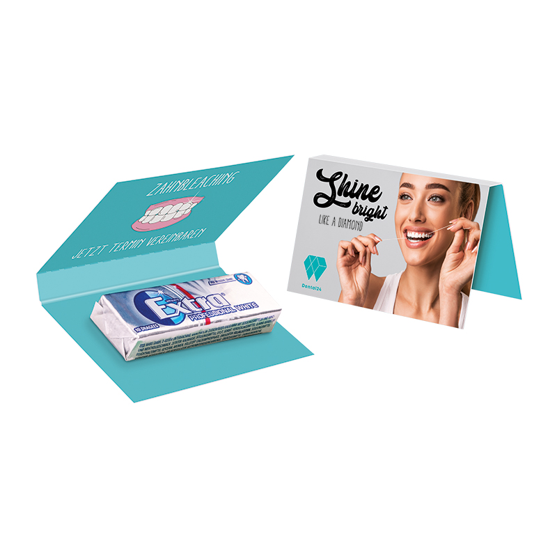 Werbekarte Visitenkartenformat, Extra Professional Kaugummi, zuckerfrei Werbekarte Visitenkartenformat, Extra Professional Kaugummi, zuckerfrei