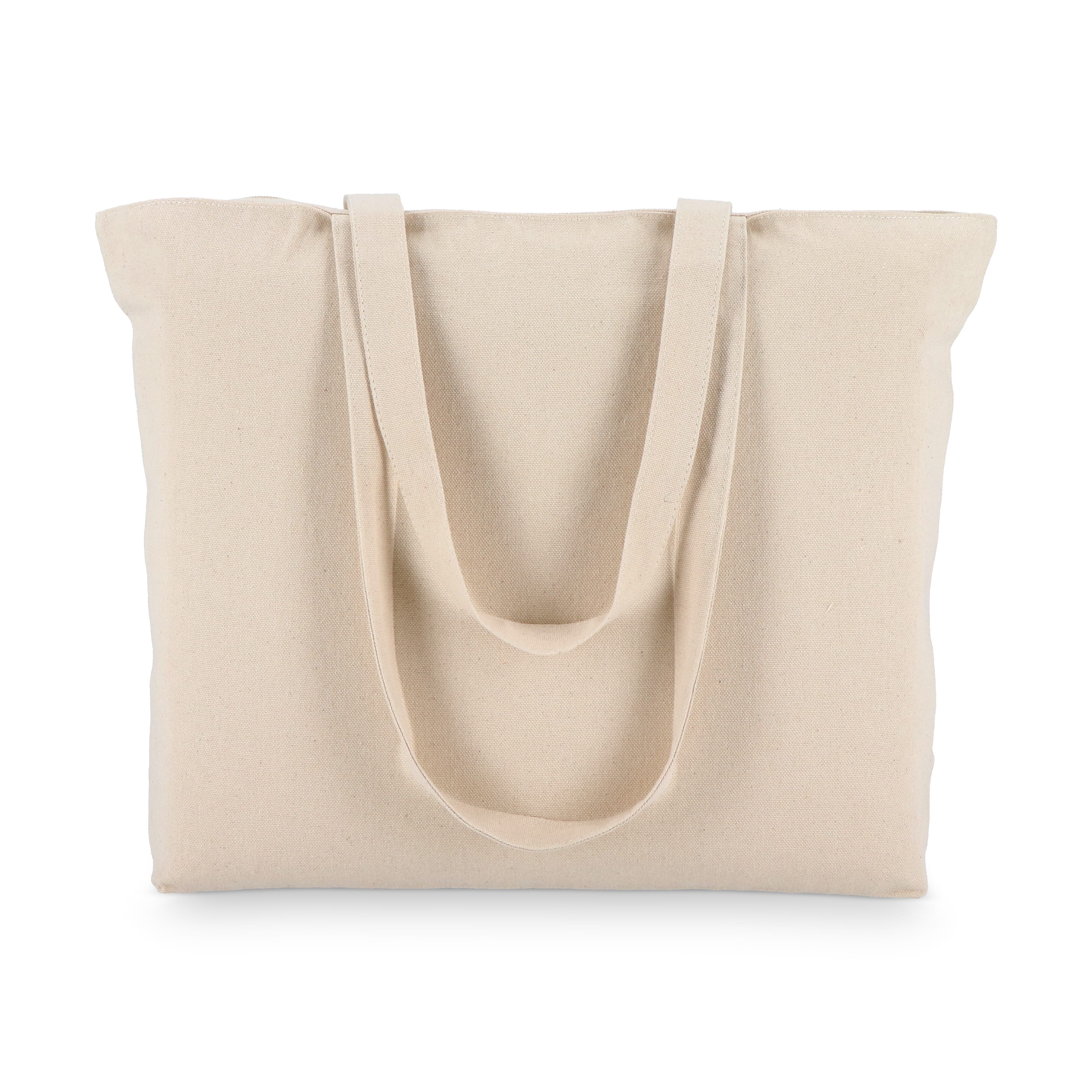 Baumwoll-Tragetasche mit Reißverschluss OEKO-TEX® 47 x 11 x 35cm 320g / m²