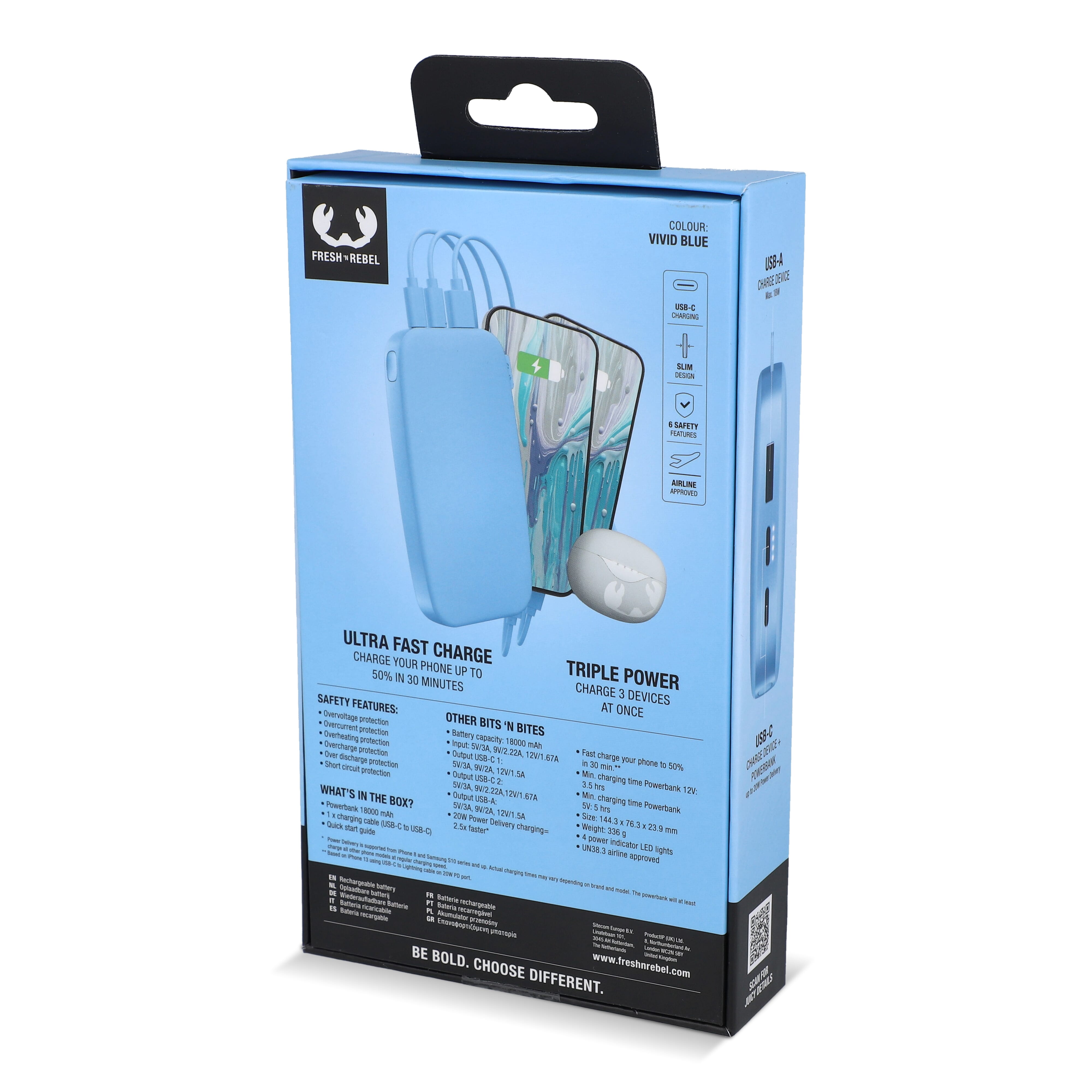 Fresh 'n Rebel Powerbank 18000mAh USB-C Fast Charging 20W