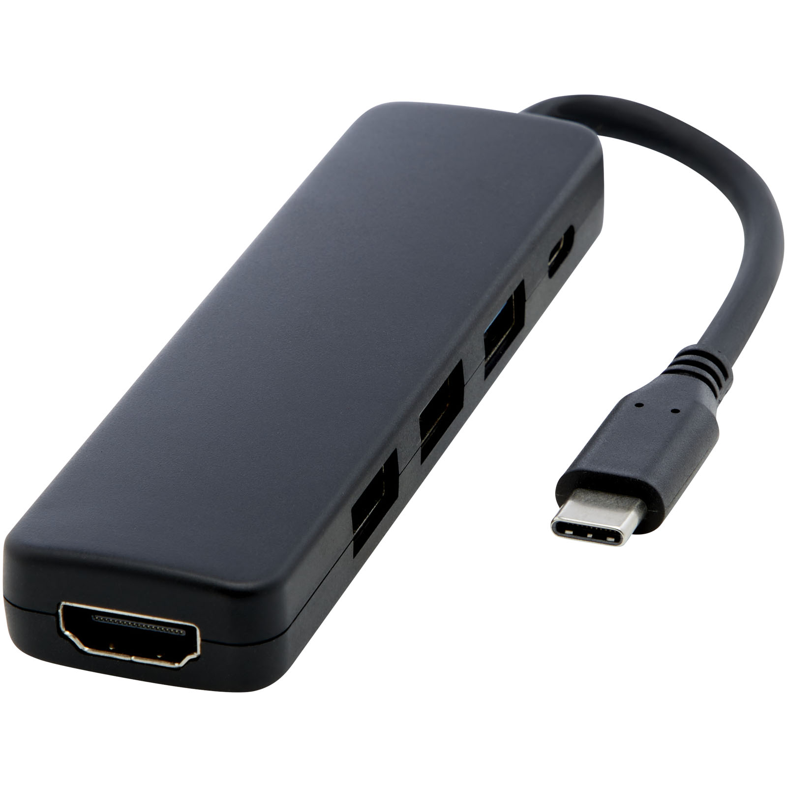 Loop Multimedia-Adapter aus recyceltem RCS Kunststoff USB 2.0-3.0 mit HDMI-Anschluss Loop Multimedia-Adapter aus recyceltem RCS Kunststoff USB 2.0-3.0 mit HDMI-Anschluss