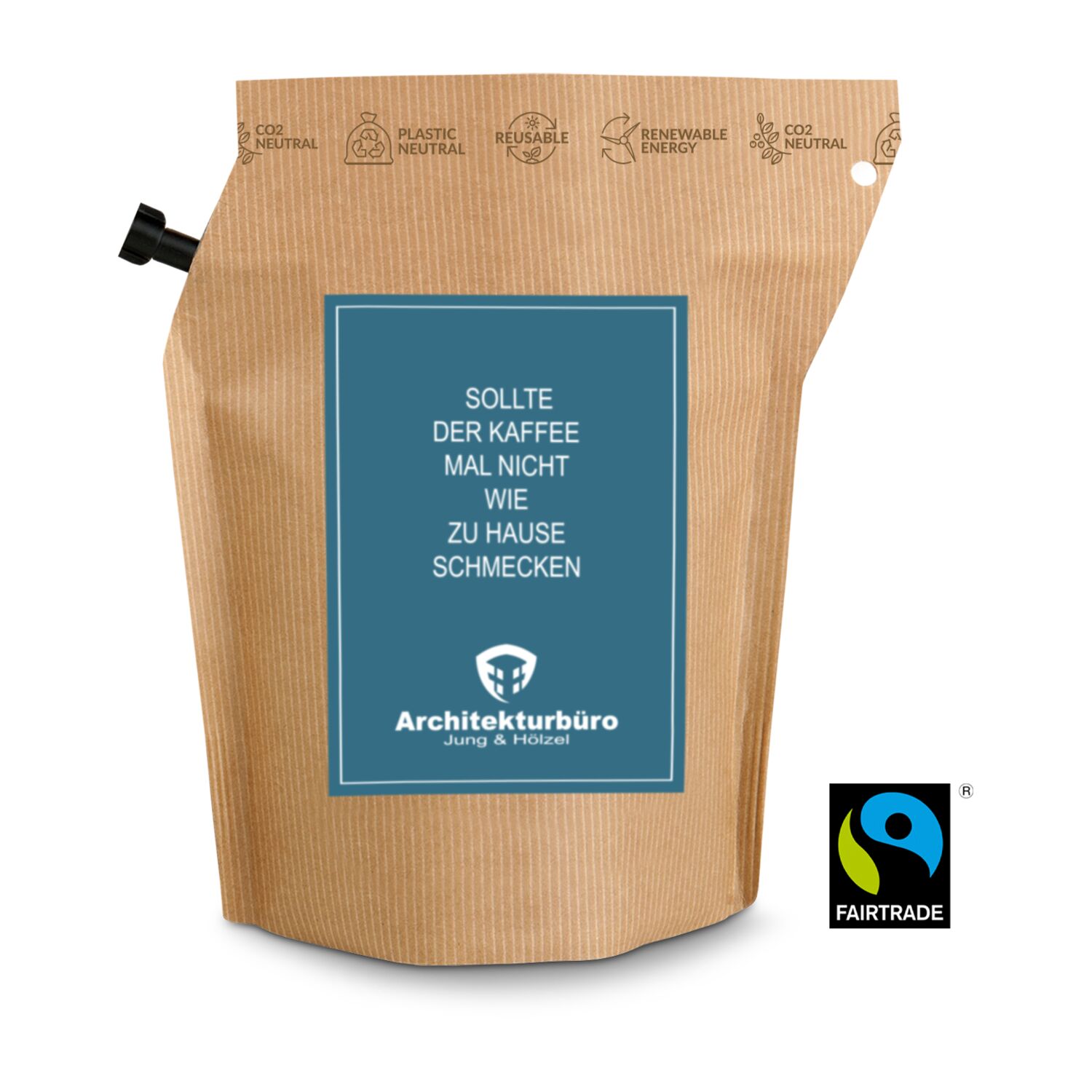 Geschenkartikel / Präsentartikel: Fußball Team Deutschland Wachmacher, wiederverwendbarer Brühbeutel mit Fairtrade Kaffee
