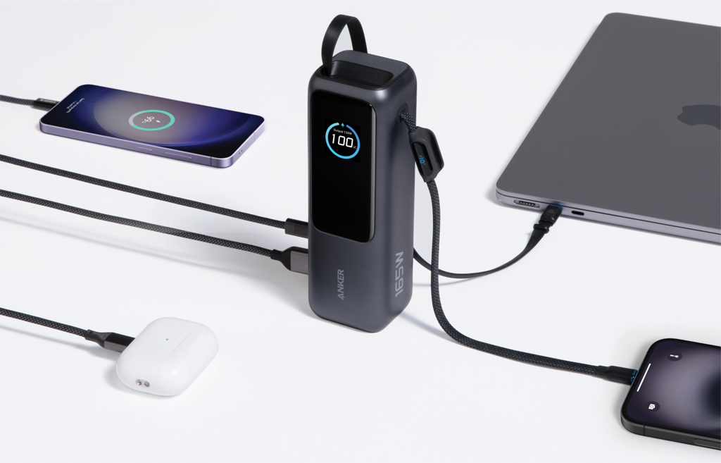 Anker Powerbank 25.000mAh-165W, mit integr. einziehb. Kabel