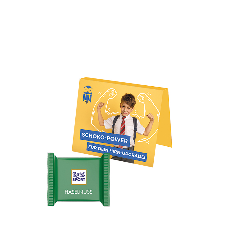 Werbekarte Midi, Ritter SPORT mini Haselnuss