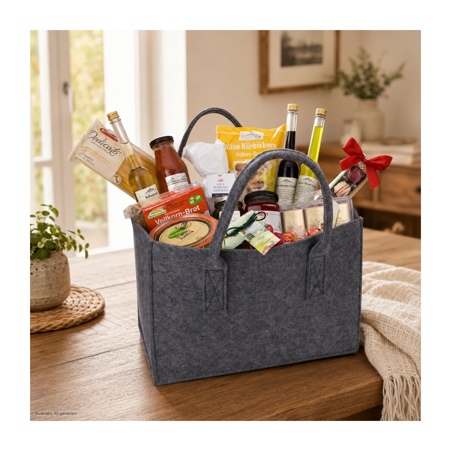 Geschenkset / Präsenteset: Gemütliche Filztasche