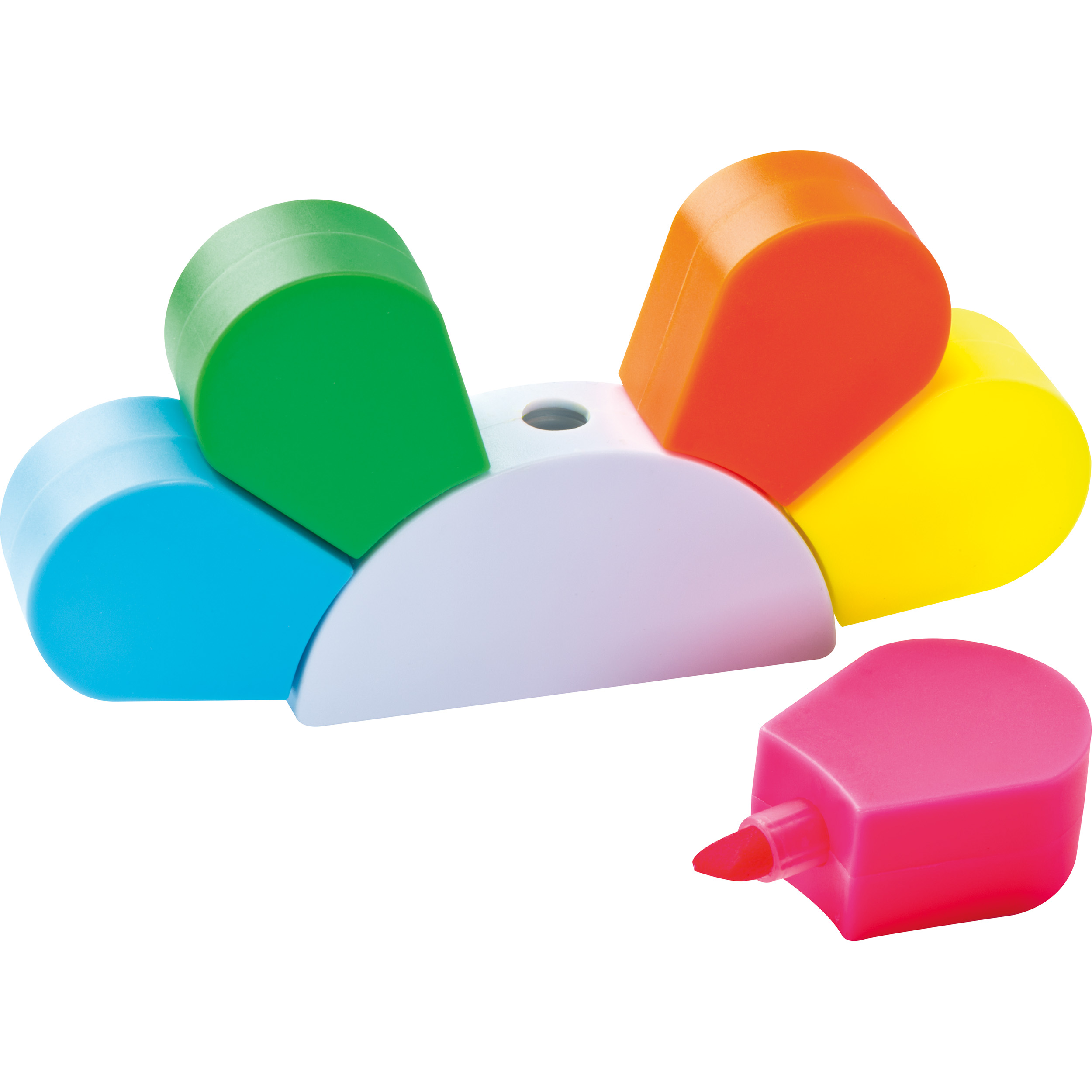 Textmarkerblume mit 5 farbigen Textmarkern Textmarkerblume mit 5 farbigen Textmarkern