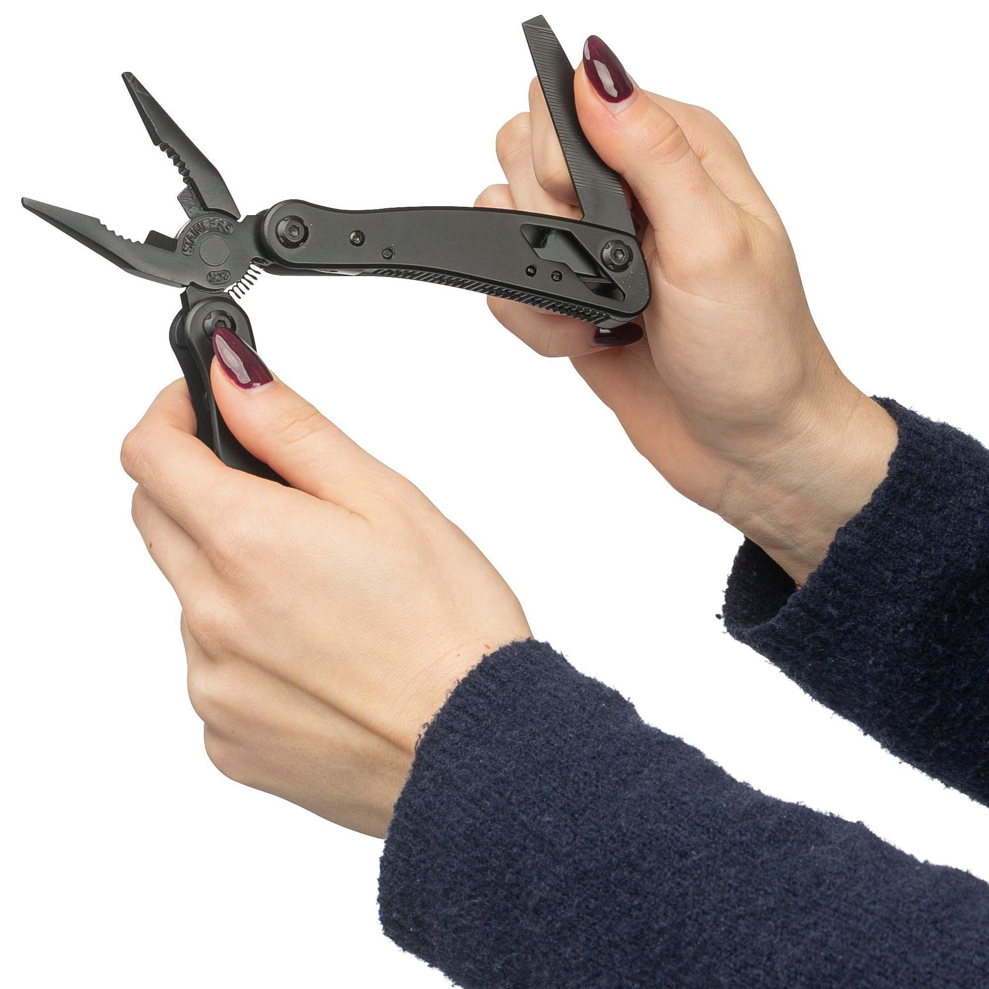 Schwarzes Aluminium-Multitool Ariane