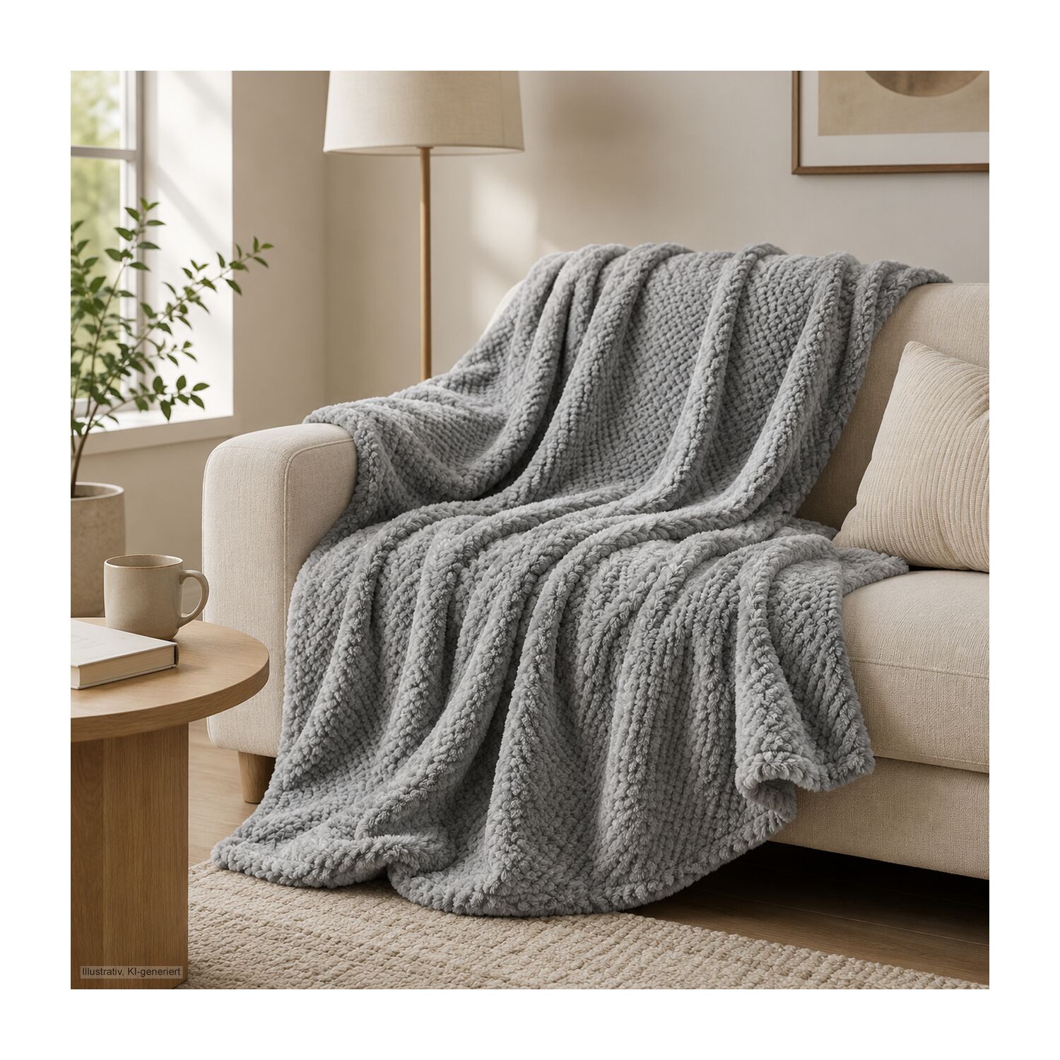 XXL Decke Feel grau - 220 x 240 cm, 275 g / m²