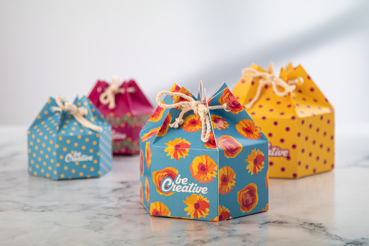 Sechseckige Geschenkbox CreaBox HexaCord S