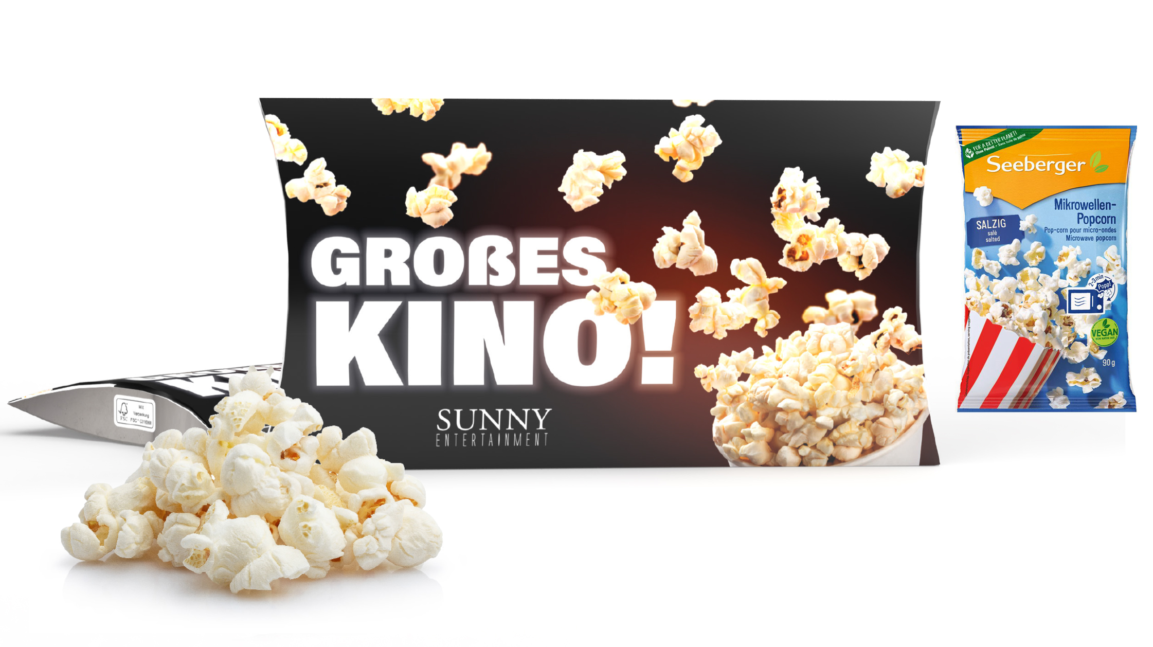 Mikrowellen-Popcorn in Werbekartonage