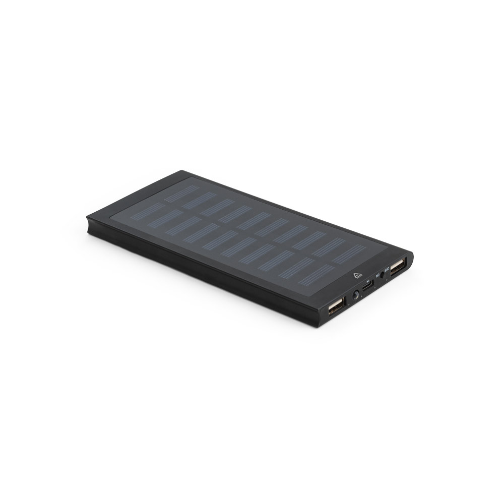 CLERK 8.000 mAh Powerbank mit Solarpanel aus 100% recyceltem Aluminium