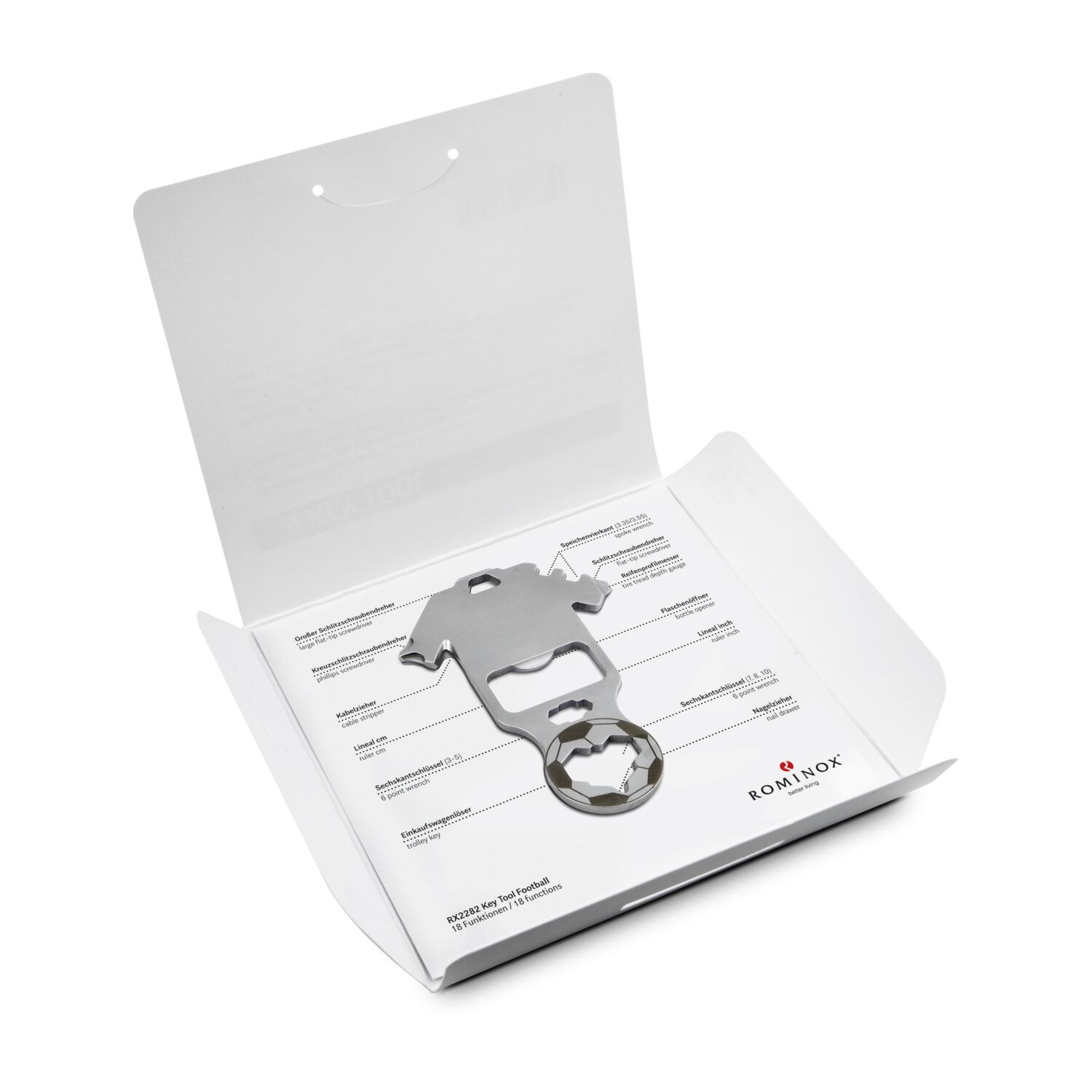 Geschenkartikel: ROMINOX® Key Tool Football / Fußball (18 Funktionen) im Motiv-Mäppchen Frohe Weihnachten