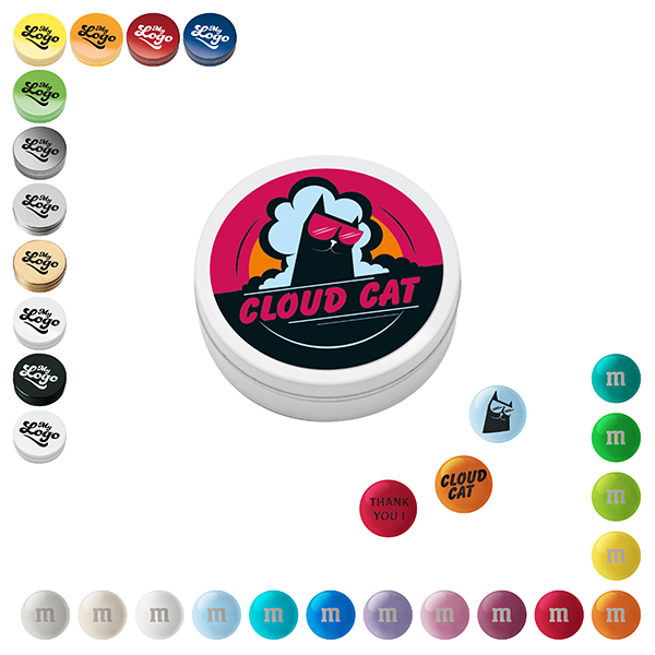 Personalisierte M&M'S® Schokolinsen in Metallbox, 20 g Personalisierte M&M'S® Schokolinsen in Metallbox, 20 g