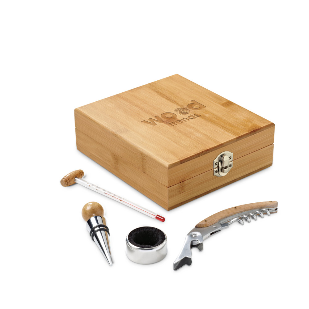 CABERNET Weinset aus Bambus, Edelstahl, Glas und ABS