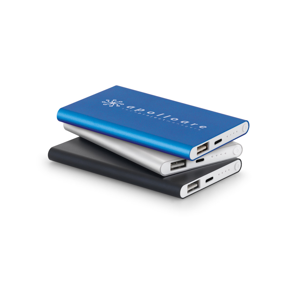 MARCET Powerbank Slim 4.000 mAh aus 70 % recyceltes ABS (70% rABS) und 30 % recyceltes Aluminium (30% rAL)