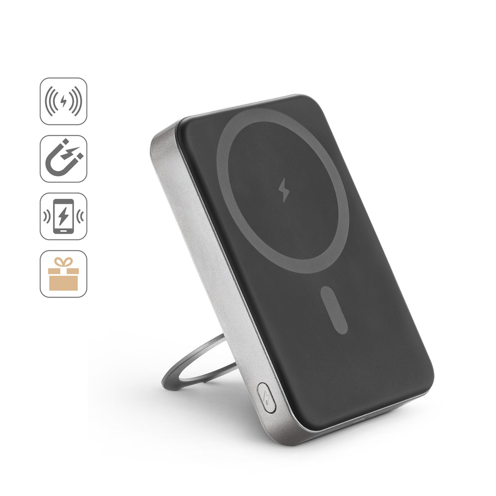 WARSHEL 10 Magnetische Powerbank mit 10.000 mAh und superschnellem kabellosem Ladegerät (15 W) aus recyceltem ABS (100% rABS) mit Ständer