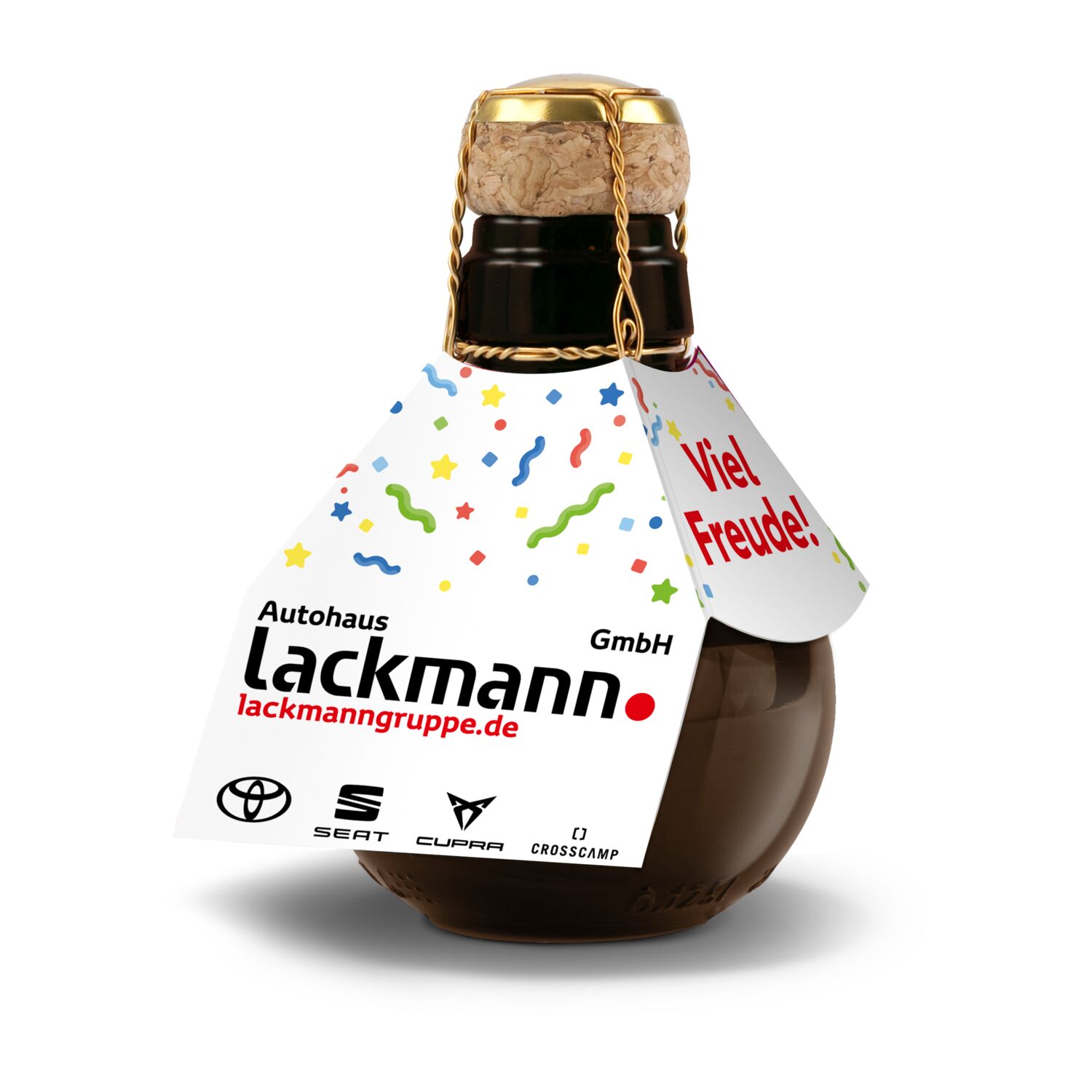Kleinste Sektflasche der Welt! Vielen Dank - Inklusive Geschenkkarton in Gelb, 125 ml