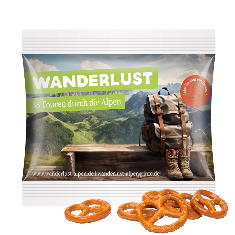 Snack Miditüte, Mini Brezel, Folie weiß