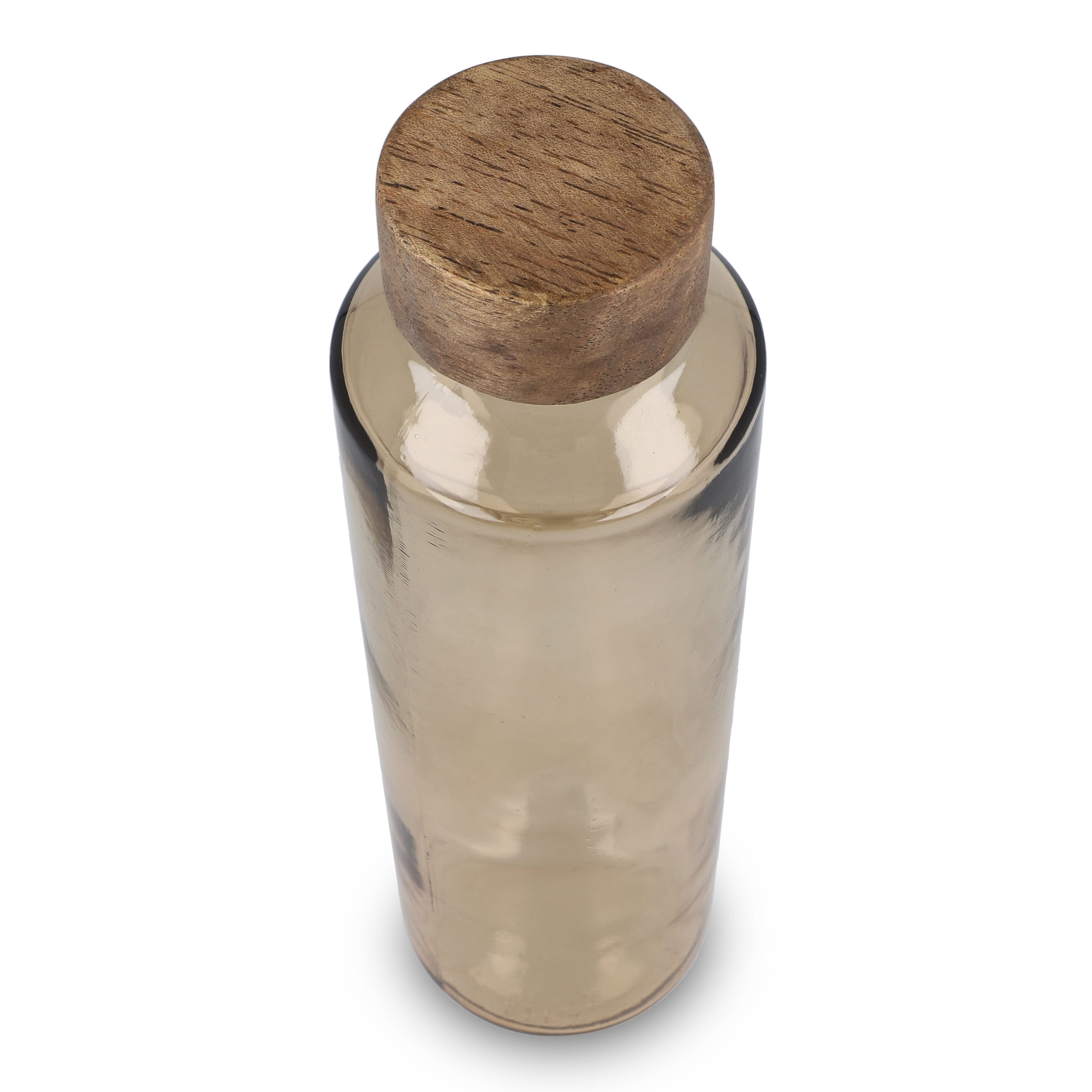 InSideOut Recycelte Glaswasserflasche ReuuZ mit Holzverschluss 650 ml