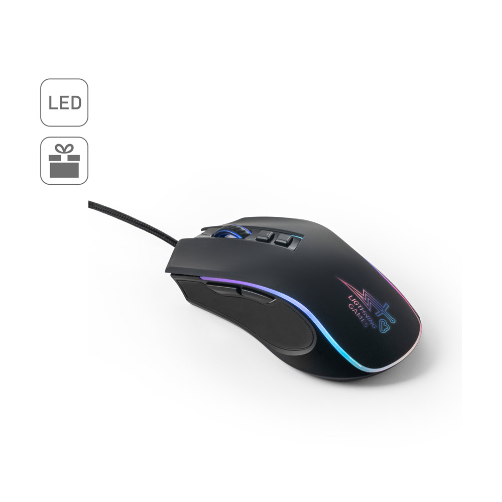 THORNE MOUSE RGB Gaming-Maus mit 1,5 m Kabel und RGB-LED-Leuchten aus ABS