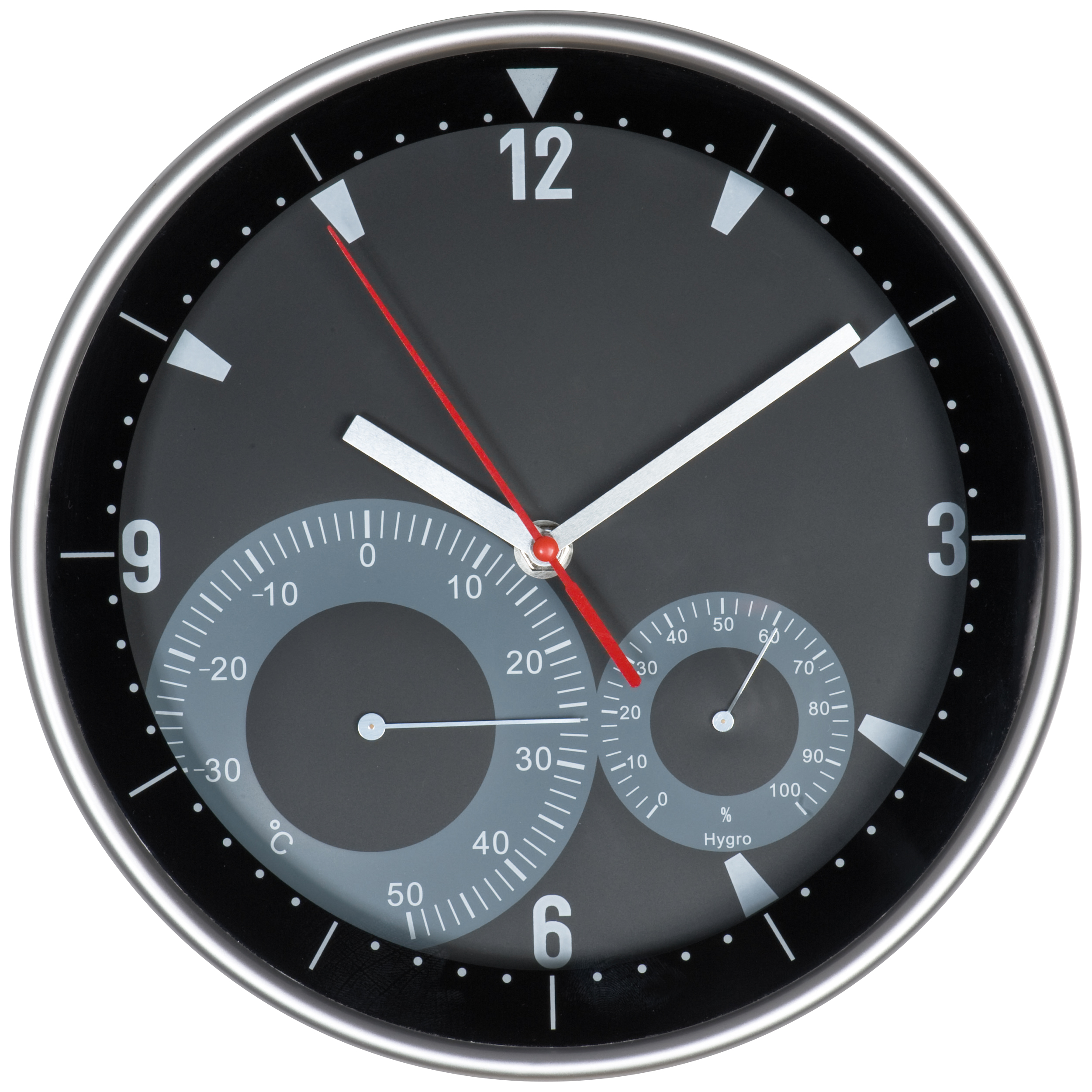 Wanduhr mit Hygro - und Thermometer Wanduhr mit Hygro - und Thermometer