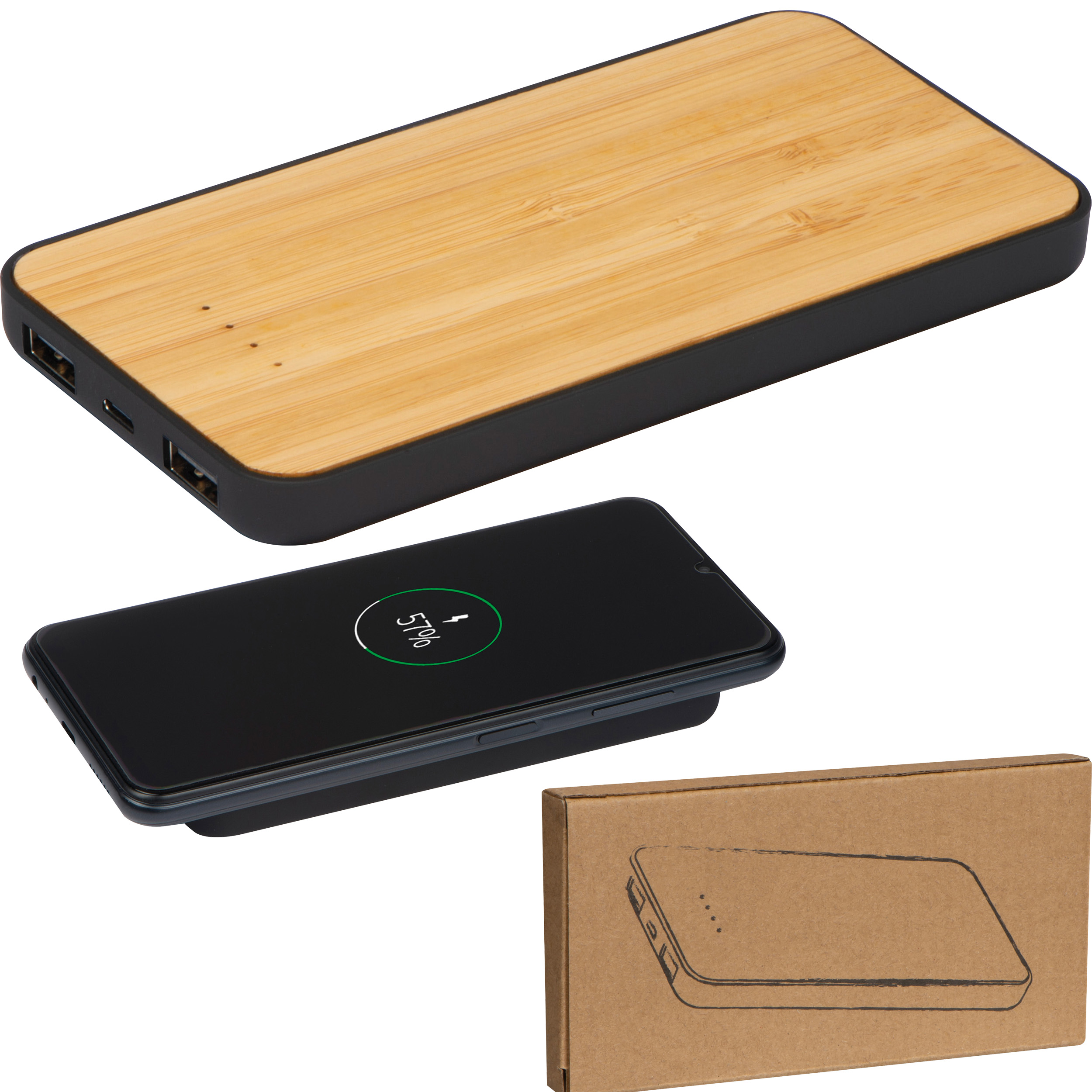 Wireless Charger und Powerbank, 8.000 mAh Wireless Charger und Powerbank, 8.000 mAh