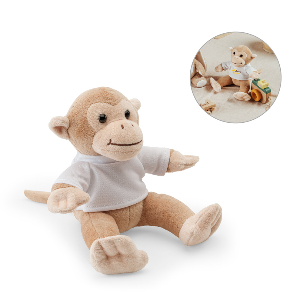 MONKY Plüschtier in Form eines Affen mit T-Shirt
