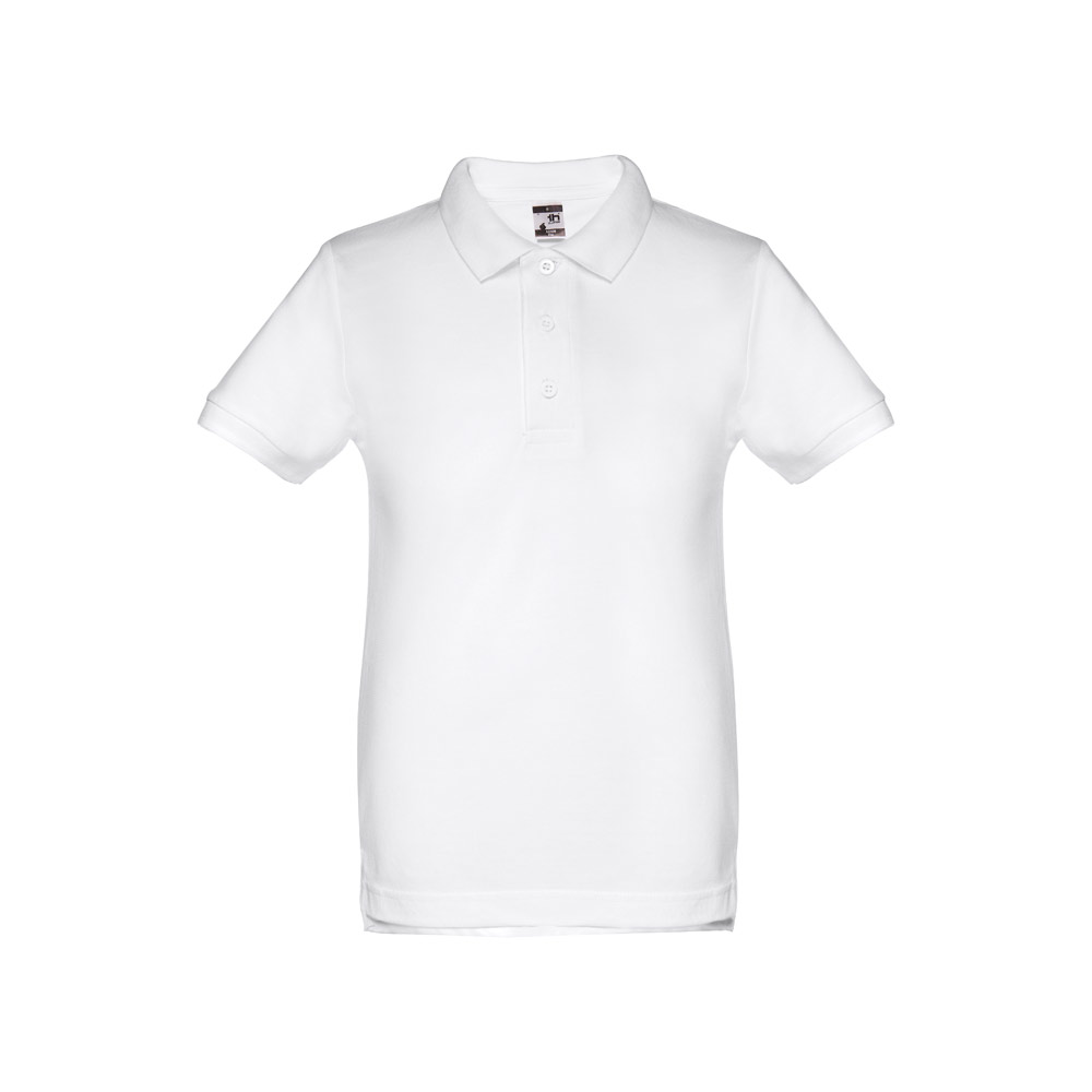 THC ADAM KIDS WH Kurzärmeliges Poloshirt für Kinder (unisex). Farbe Weiß