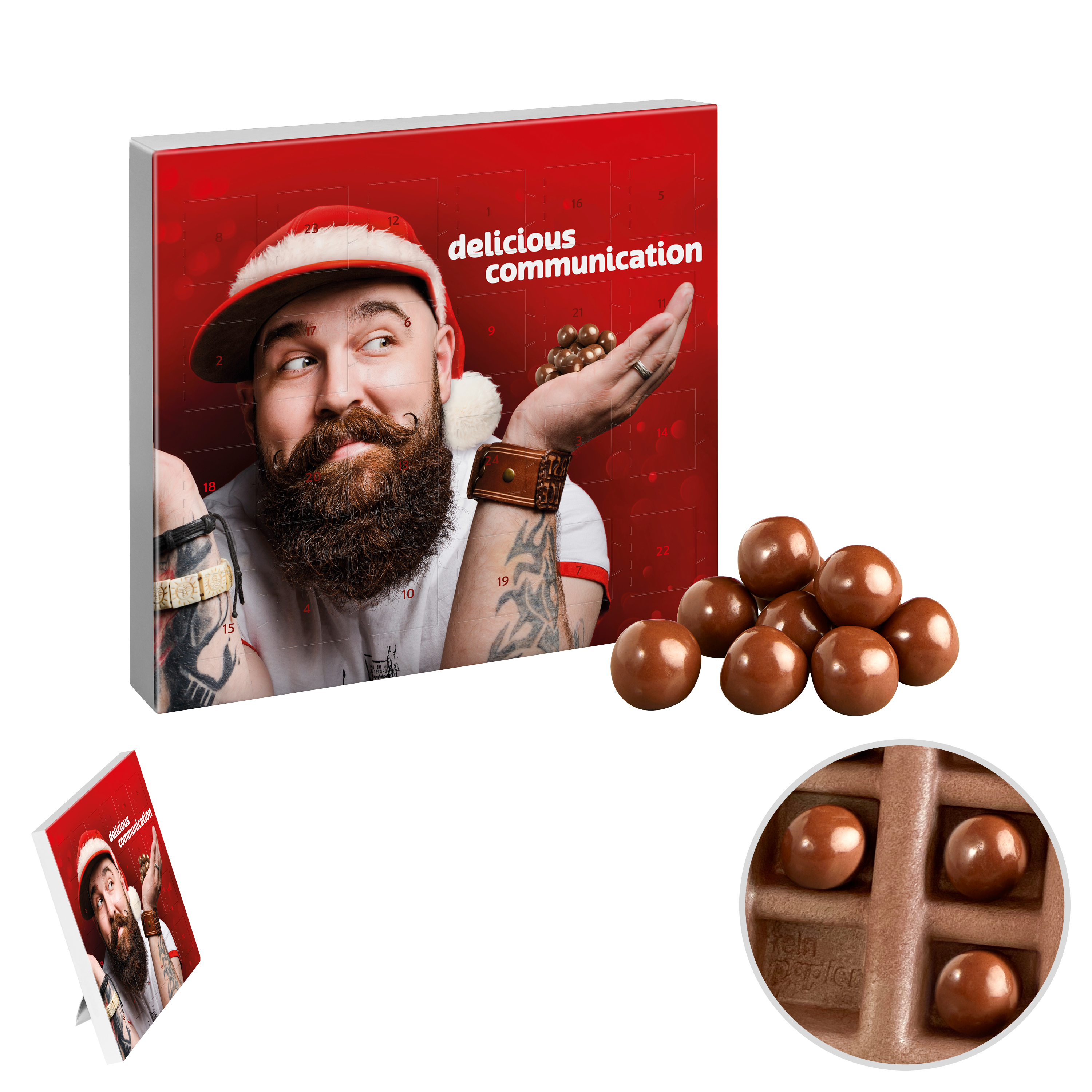 Reinpapier® Mini-Adventskalender mit Schokoknusperkugeln