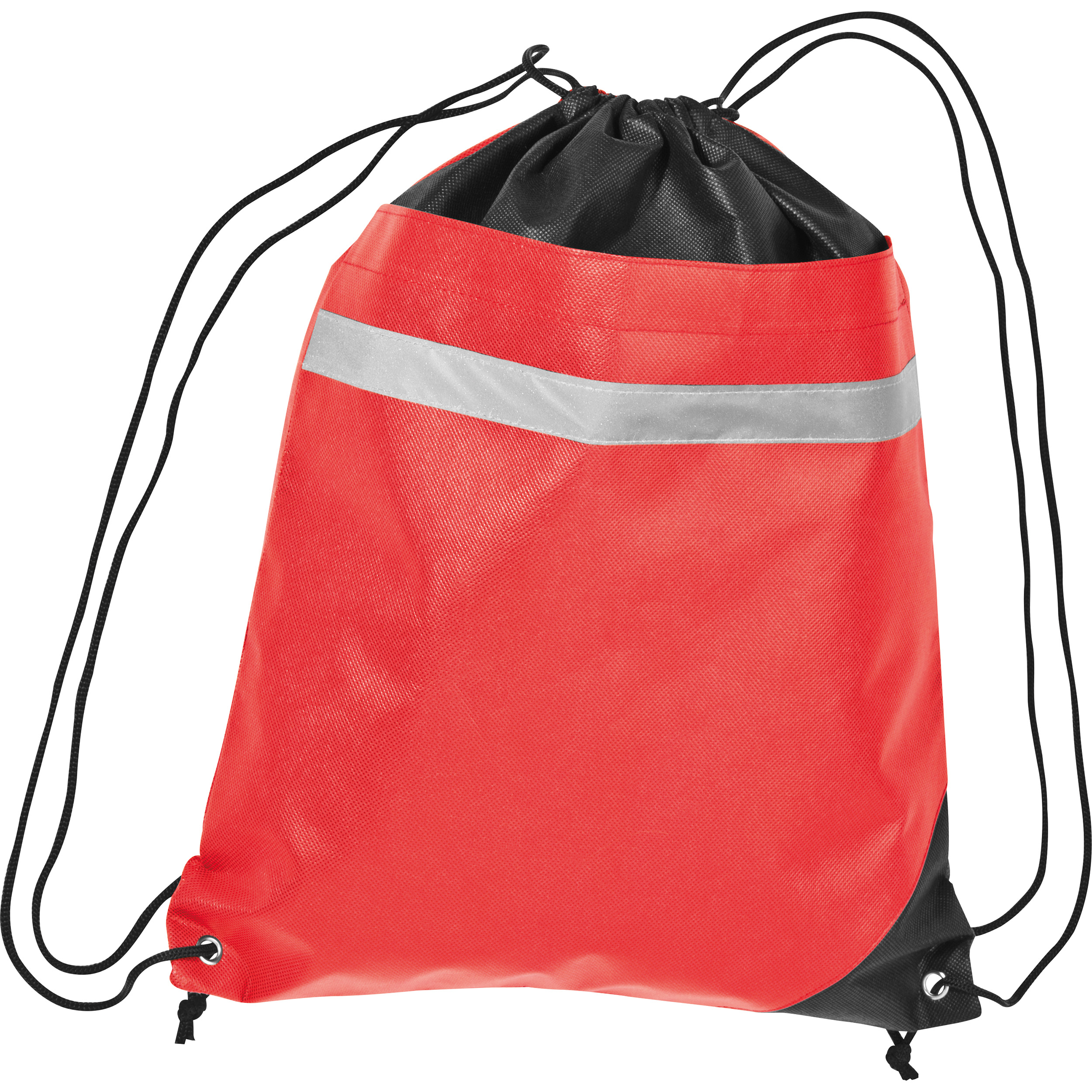 Non Woven Gymbag mit reflektierendem Streifen Non Woven Gymbag mit reflektierendem Streifen