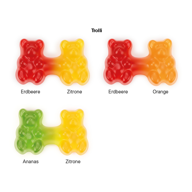 Trolli Team Gummibärchen Premium, transparente kompostierbare Folie
