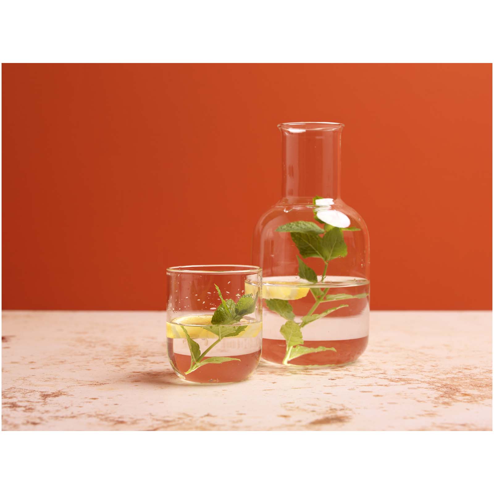 Amelie Set aus Glaskaraffe und Tasse, matt