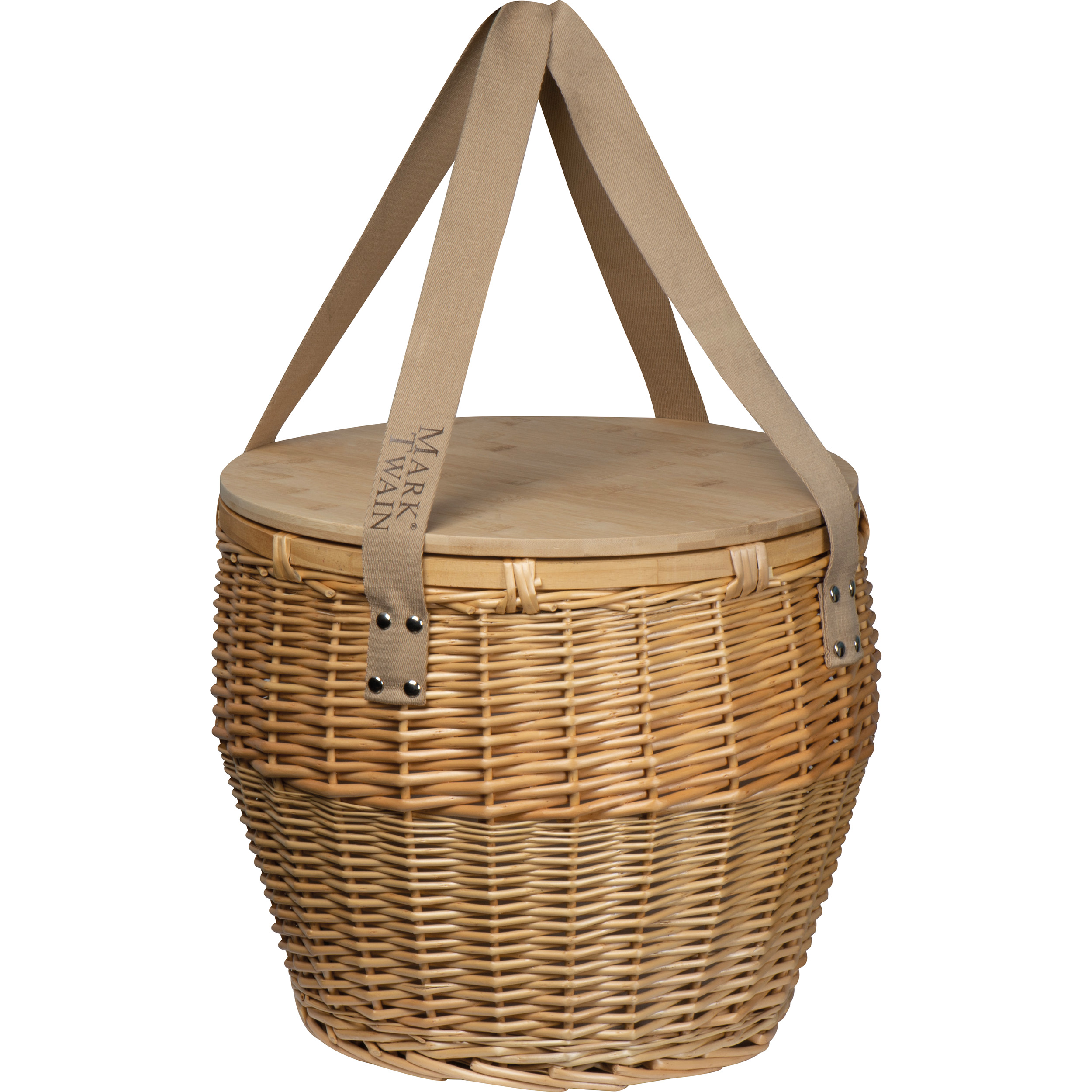 Mark Twain Picknickkorb aus Rattan Mark Twain Picknickkorb aus Rattan