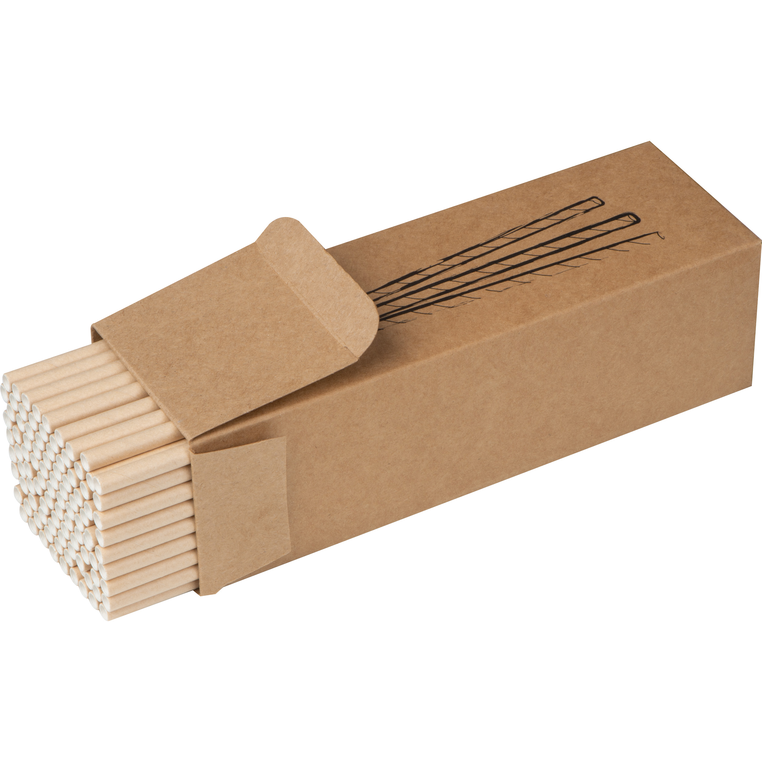 100er Set Trinkhalme aus Papier CARTER
