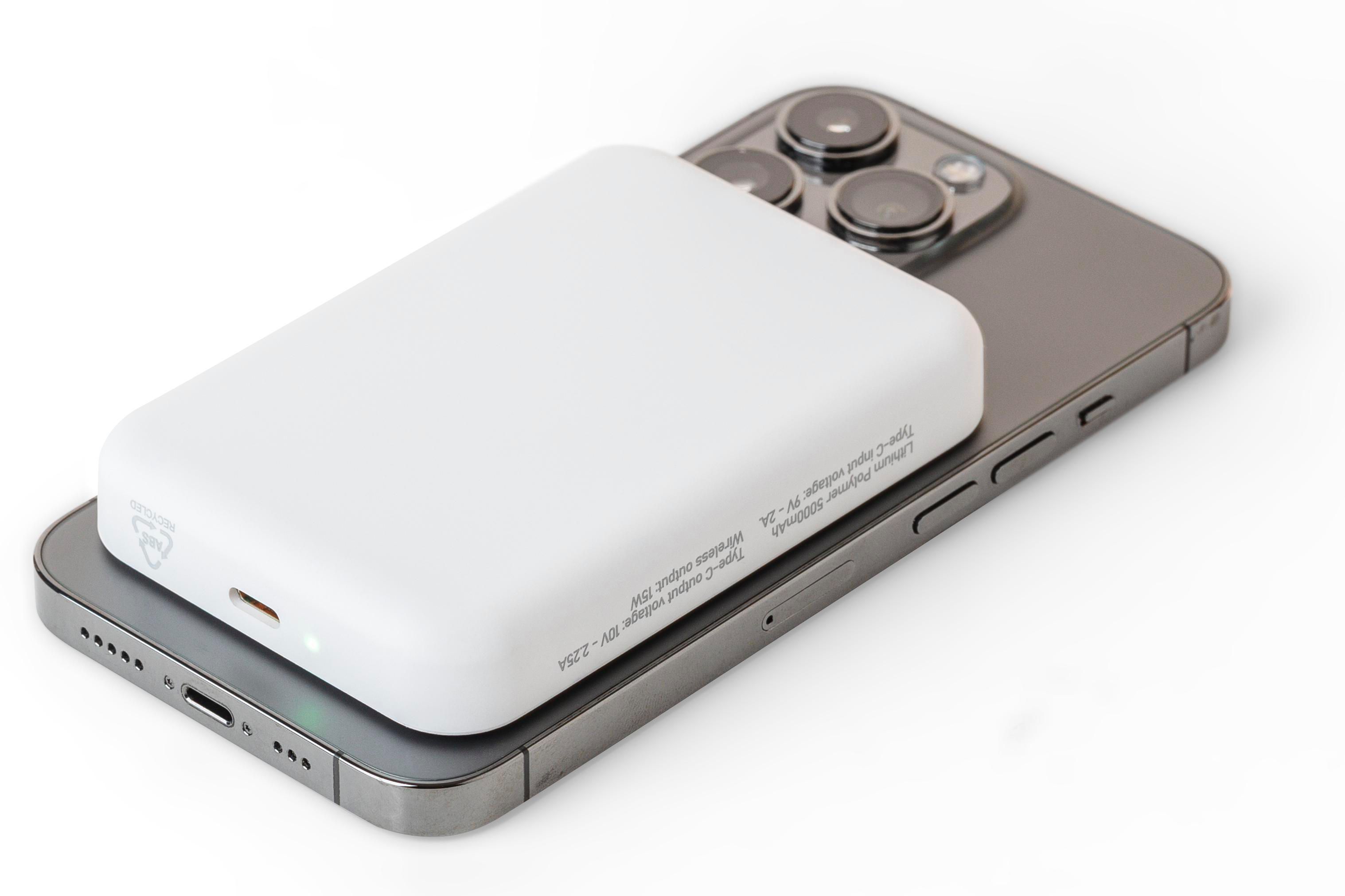 Powerbank mit kabellosem Ladegerät Miren | Recycelt | 5.000 mAh | MagSafe-kompatibel