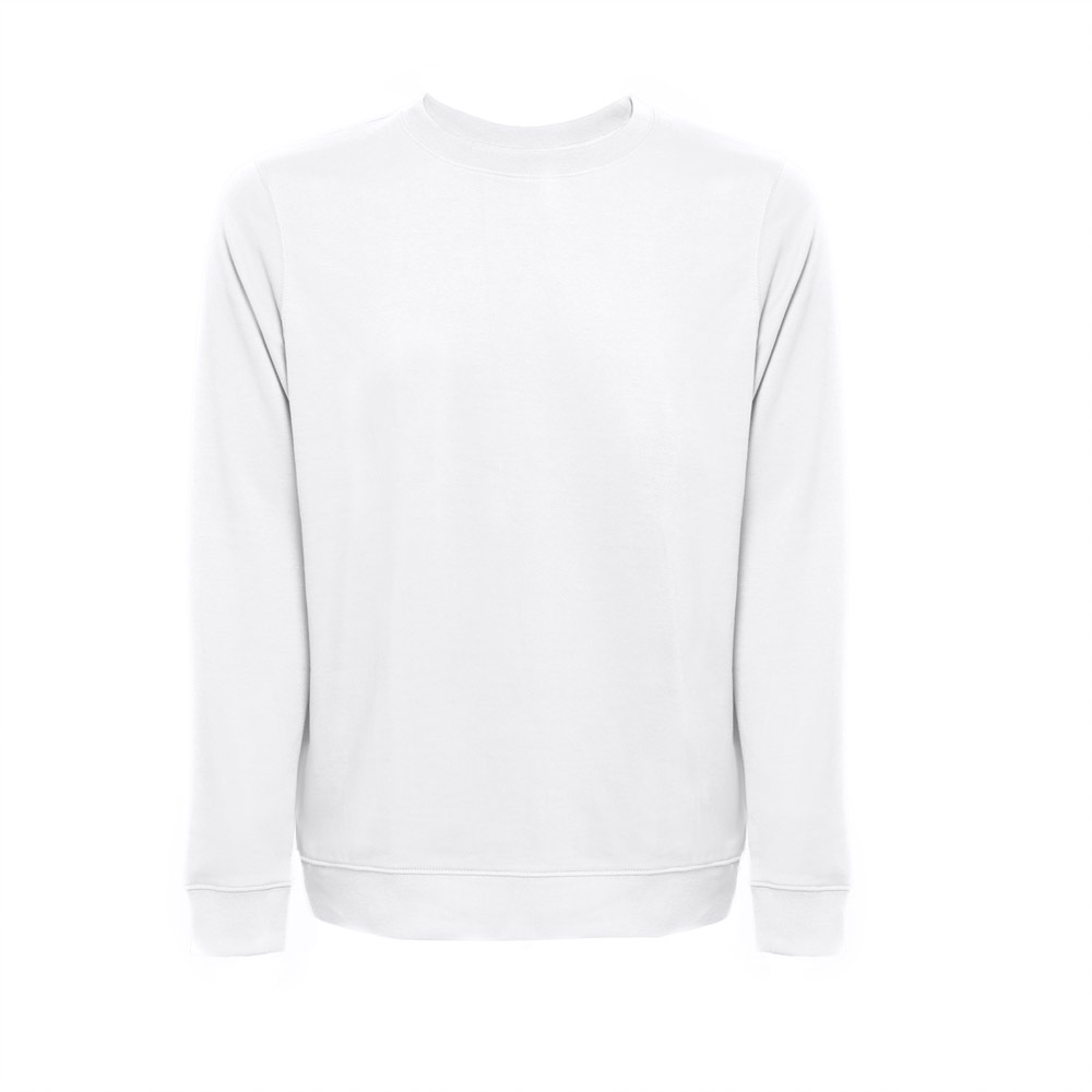 THC COLOMBO WH Sweatshirt (unisex) aus italienischem Frottee ohne Krempel. Weiße Farbe