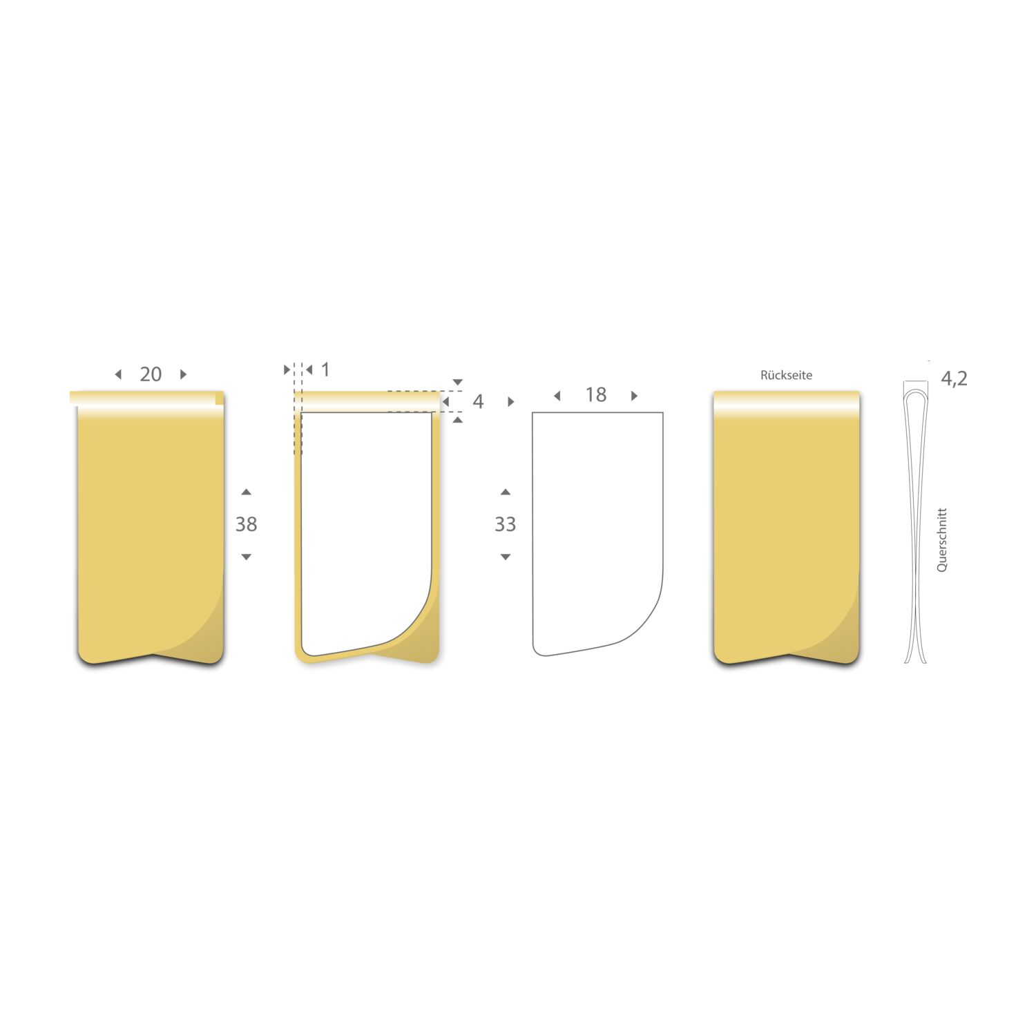 ROMINOX® Mehrweg-Büroklammer Prime Clip Gold XL, idealer Mailingartikel für Dokumente, bis zu 25 Seitem Klemmkraft