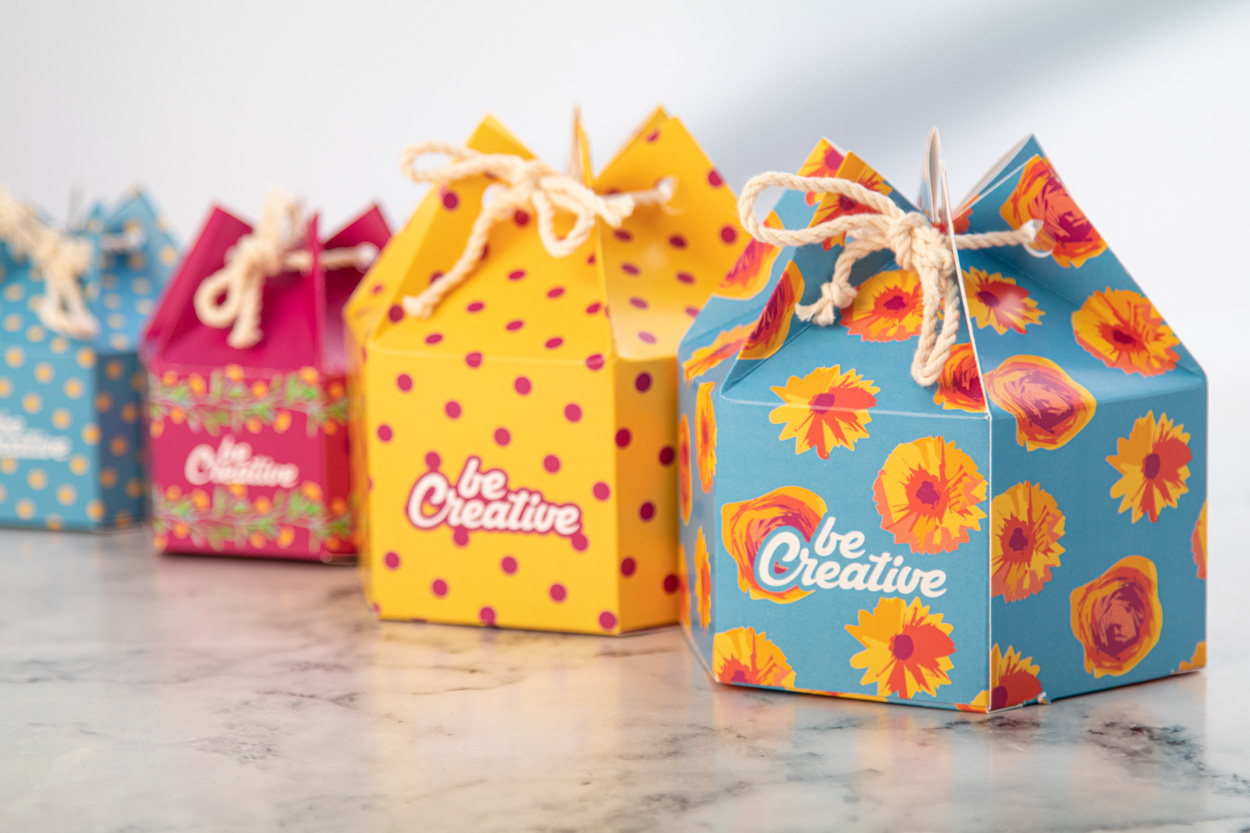 Sechseckige Geschenkbox CreaBox HexaCord M