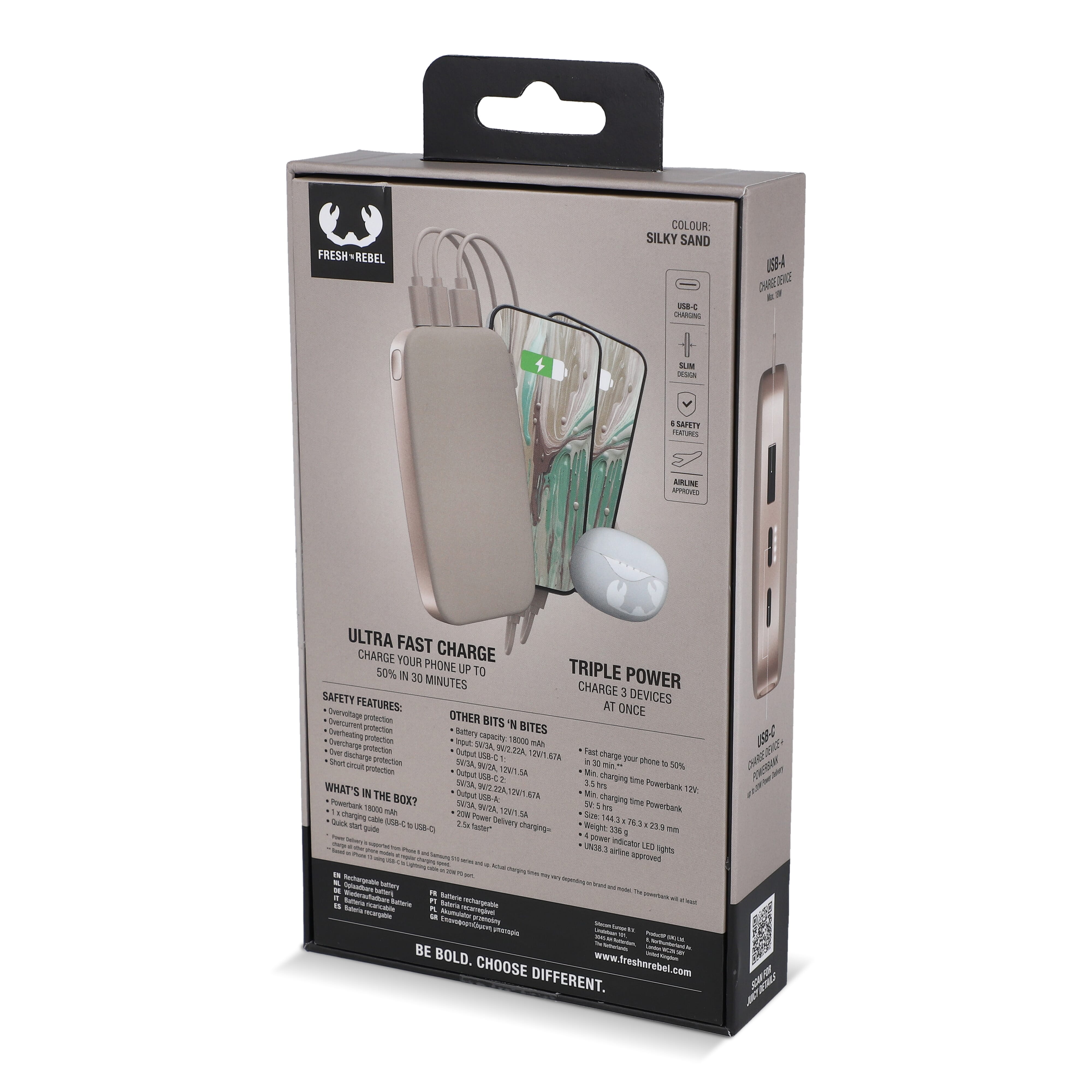 Fresh 'n Rebel Powerbank 18000mAh USB-C Fast Charging 20W