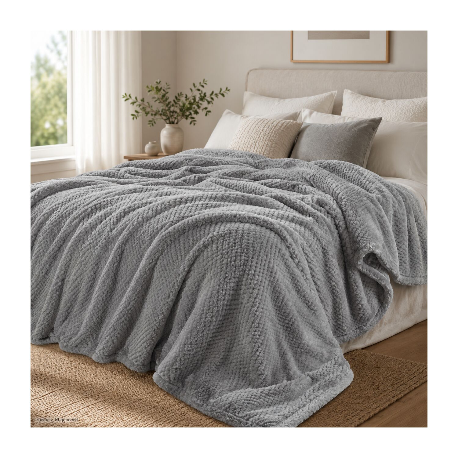 XXL Decke Feel grau - 220 x 240 cm, 275 g / m²