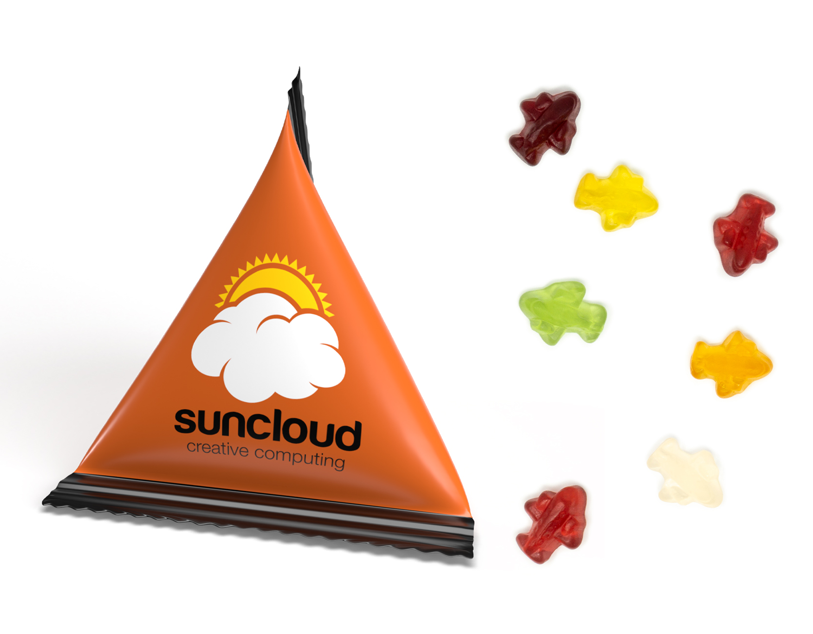 Mini Tetraeder Fruchtgummi