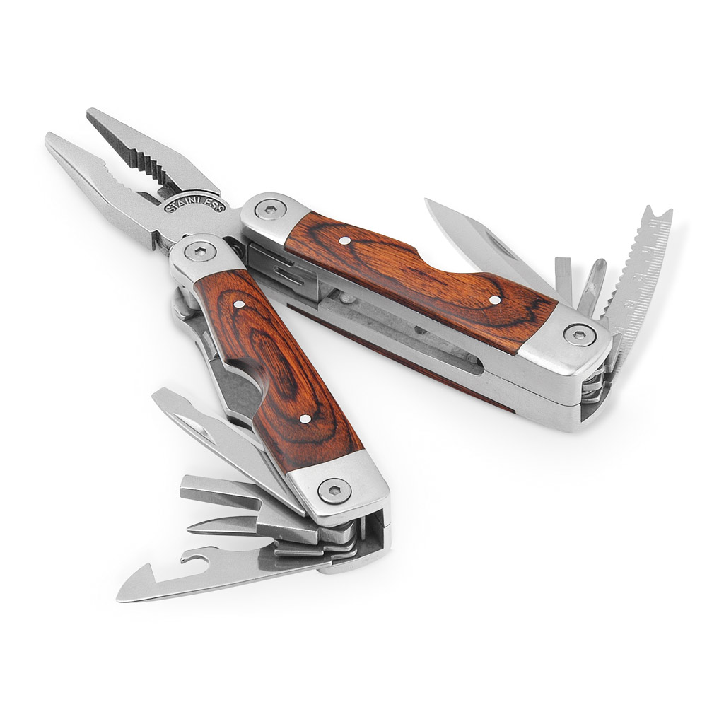 MAGNUM Multifunktionswerkzeugset aus Edelstahl mit Holzdetails