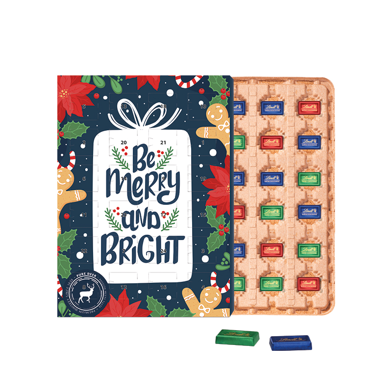 Marken Wand Adventskalender ECO, Papierblister, Lindt Schokotäfelchen Marken Wand Adventskalender ECO, Papierblister, Lindt Schokotäfelchen