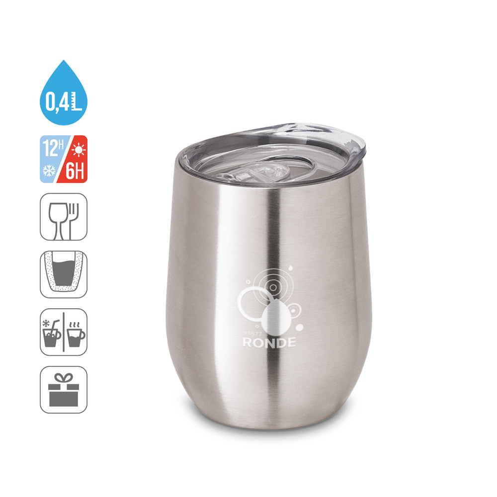 RONDE Reisebecher aus Edelstahl 400 ml