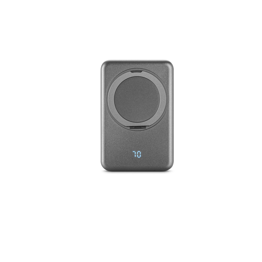 WARSHEL 10 Magnetische Powerbank mit 10.000 mAh und superschnellem kabellosem Ladegerät (15 W) aus recyceltem ABS (100% rABS) mit Ständer