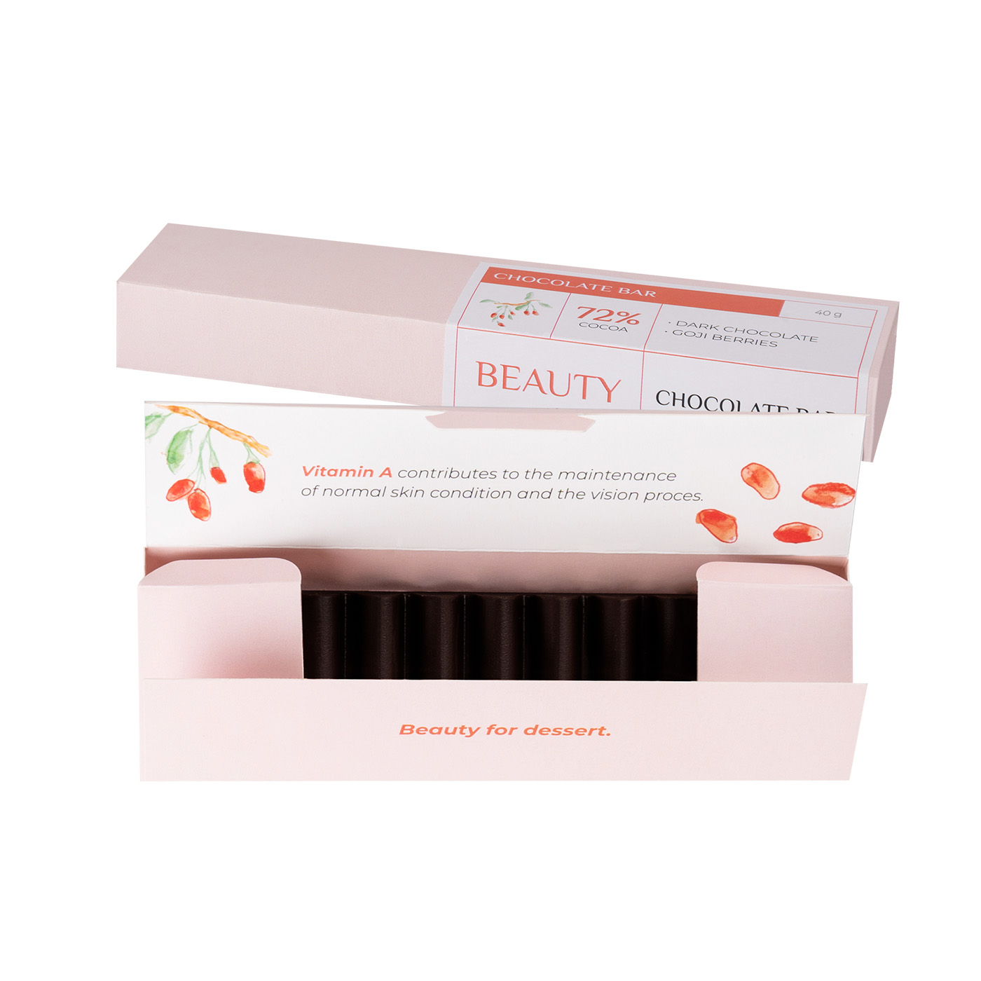Beauty Dunkler Schokolade Riegel 40 G