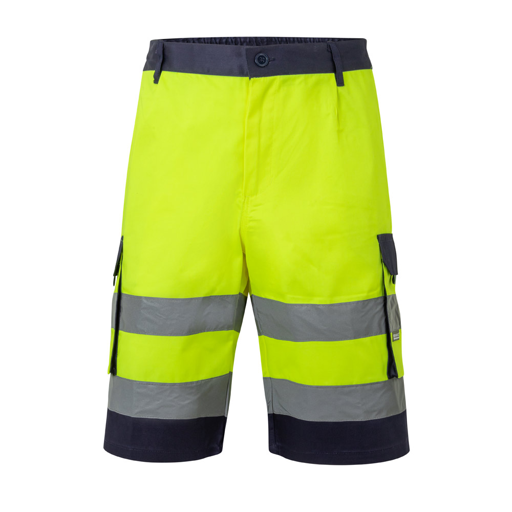 VL HADES Zweifarbige Bermudashorts mit mehreren Taschen (210 g / m²), aus Baumwolle (20%) und Polyester (80%)
